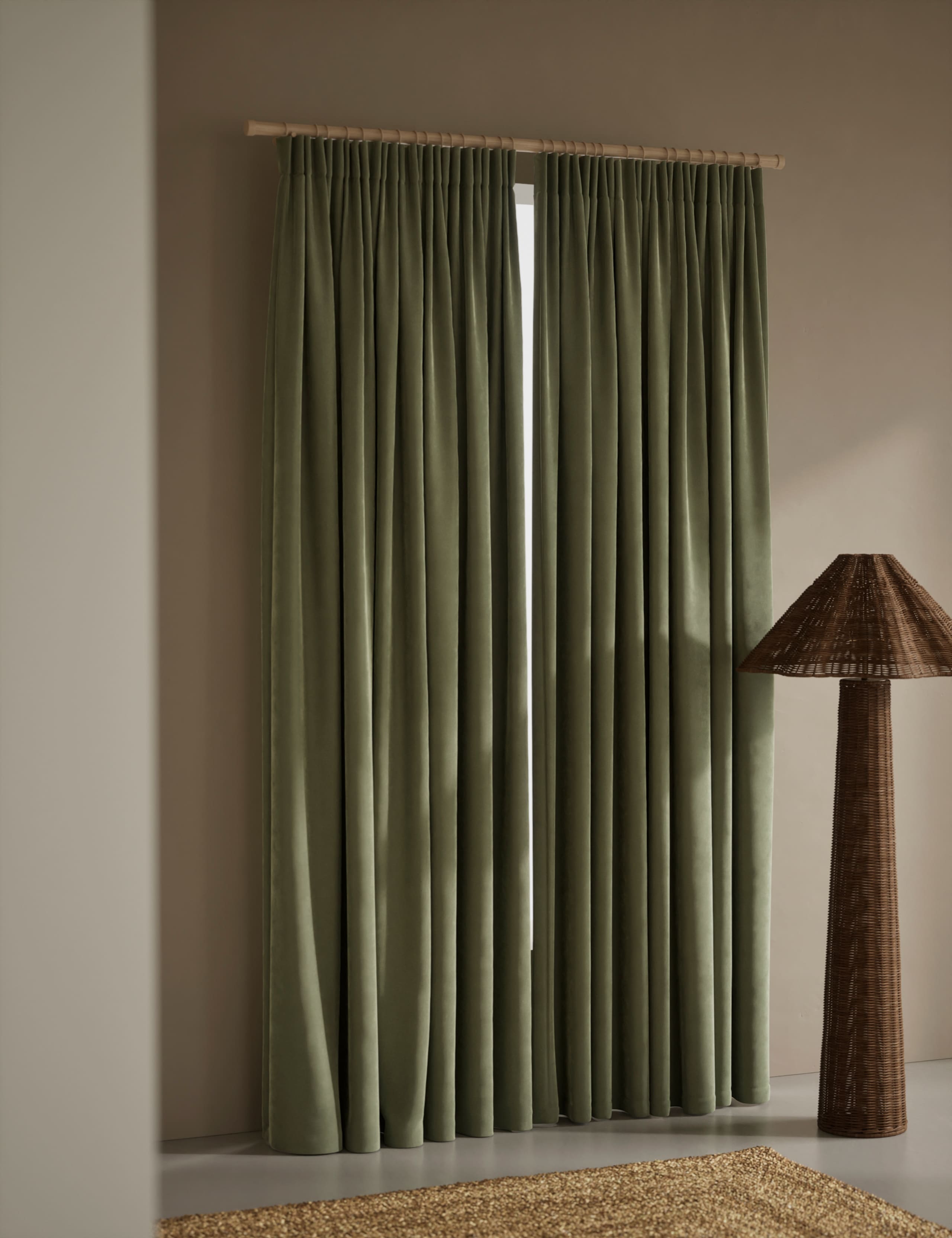 Velvet Pencil Pleat Curtains