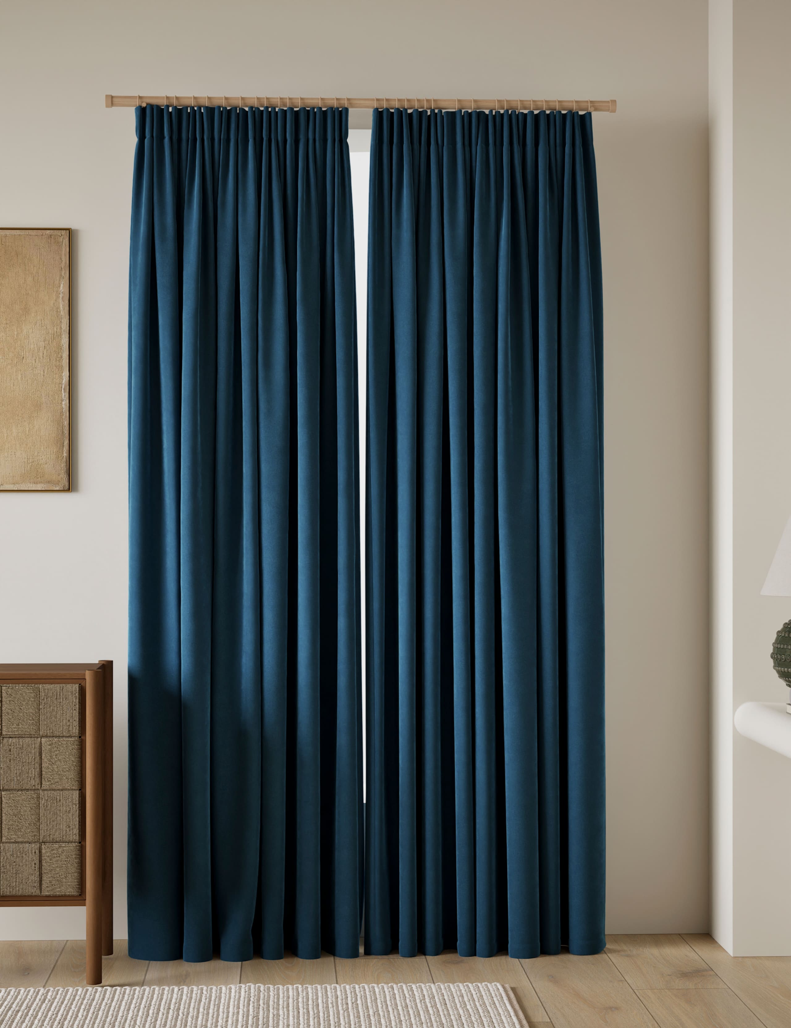 Velvet Pencil Pleat Curtains