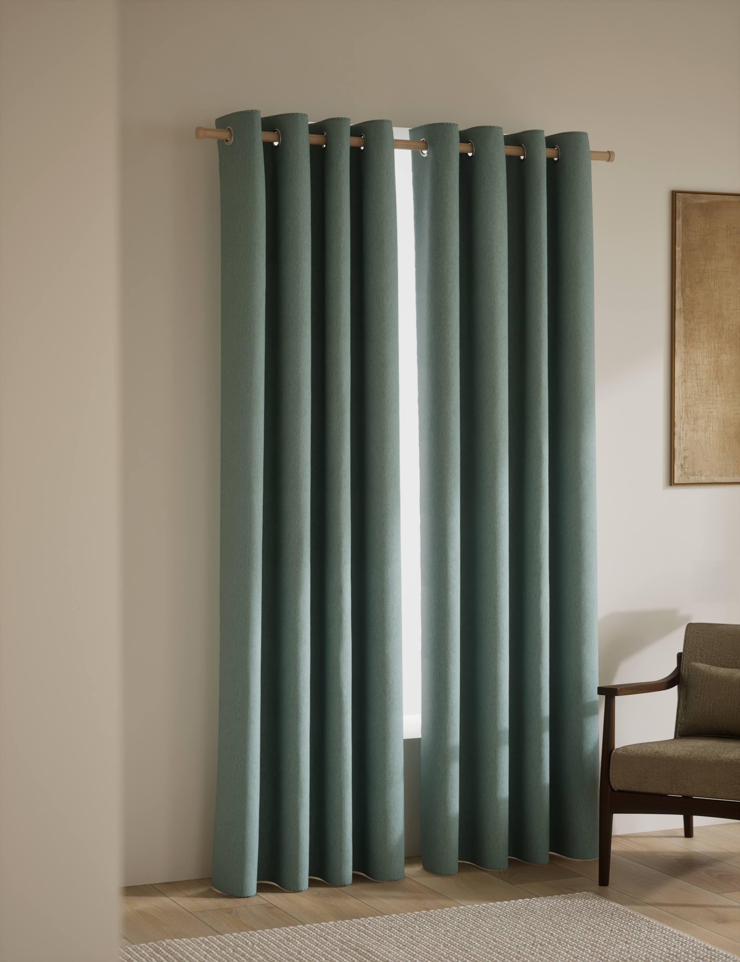 Brushed Eyelet Blackout Thermal Curtains