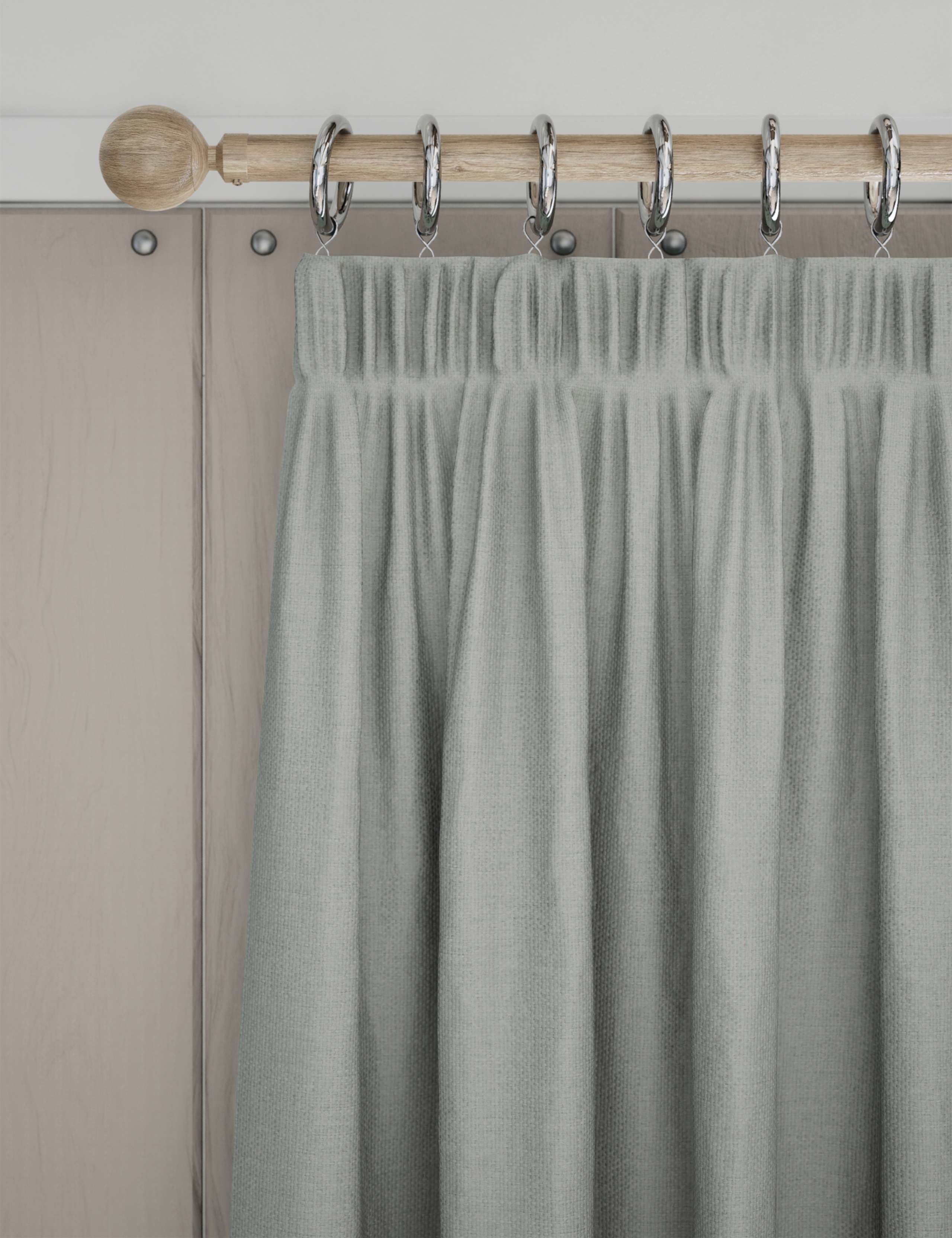 Brushed Pencil Pleat Blackout Thermal Curtains
