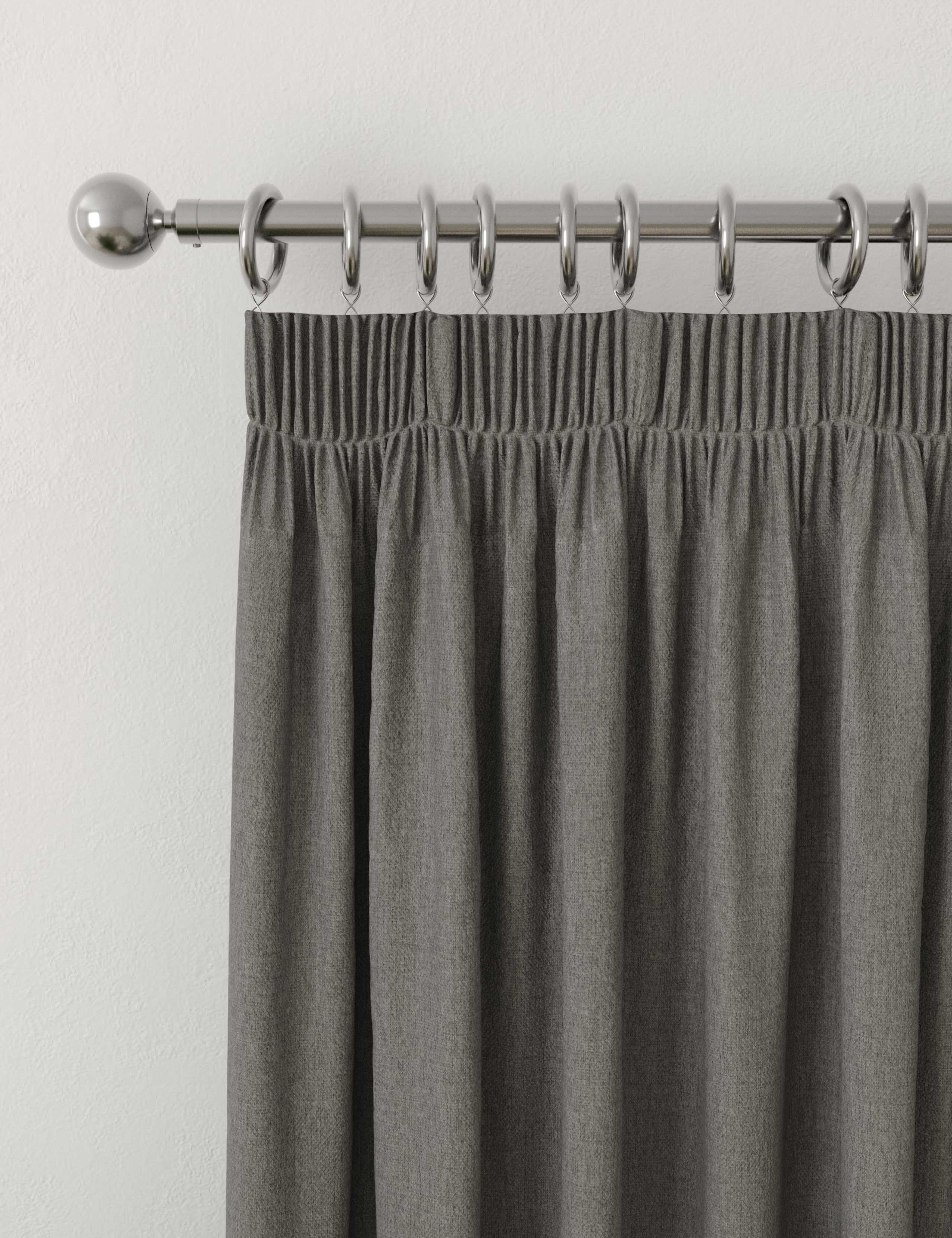 Brushed Pencil Pleat Blackout Ultra Thermal Curtains
