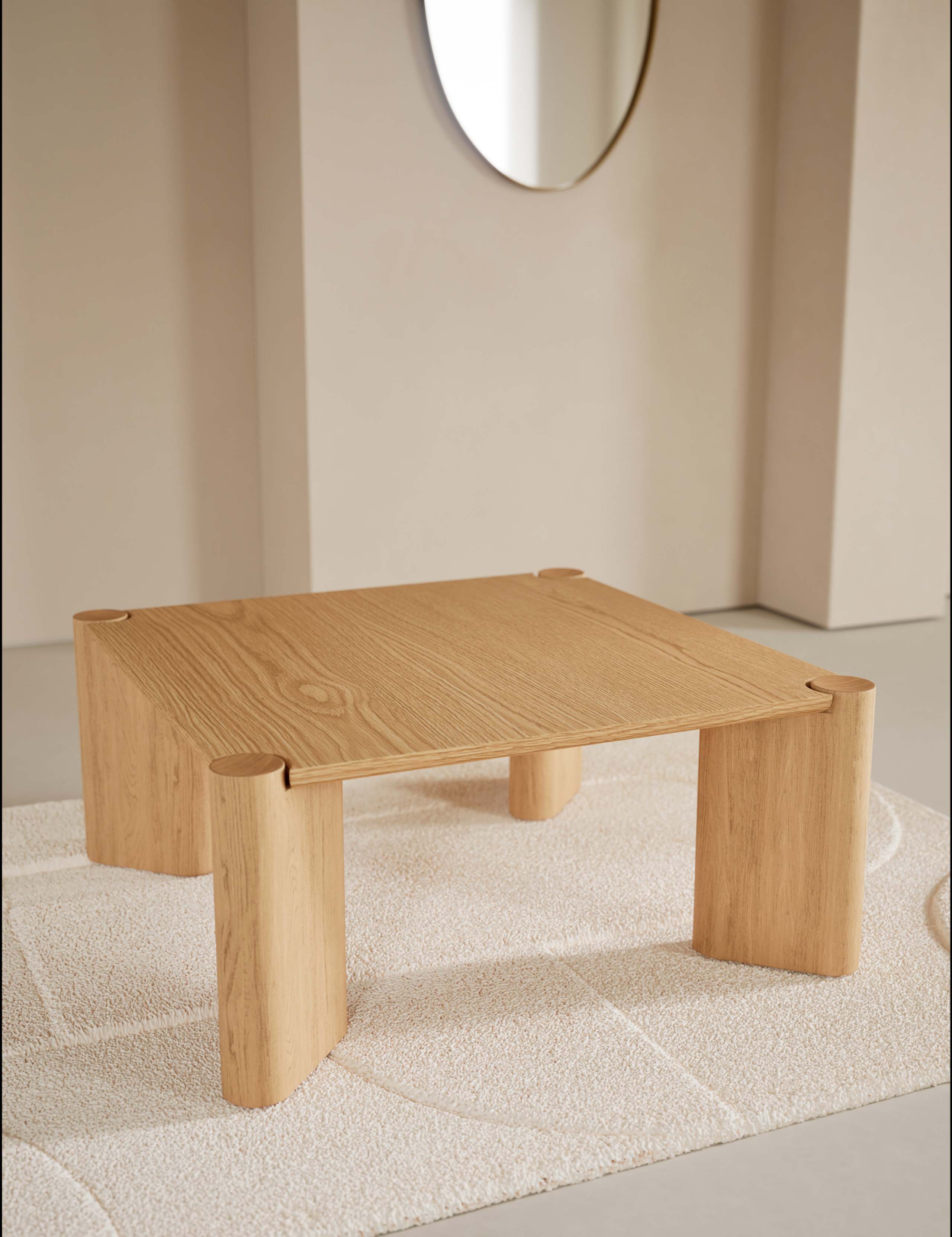 Notched Oak Coffee Table