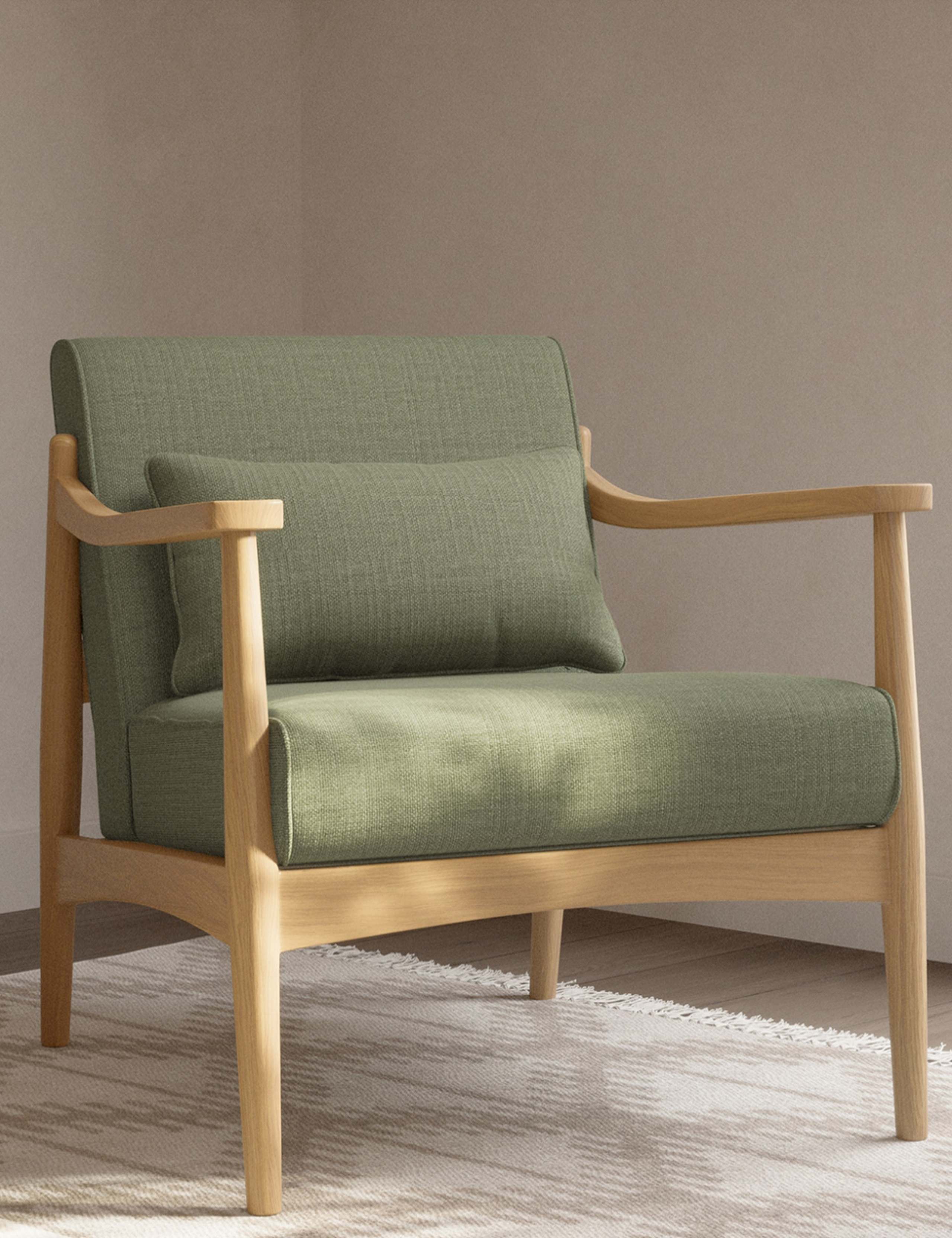 Sherwood Light Oak Chenille Accent Chair