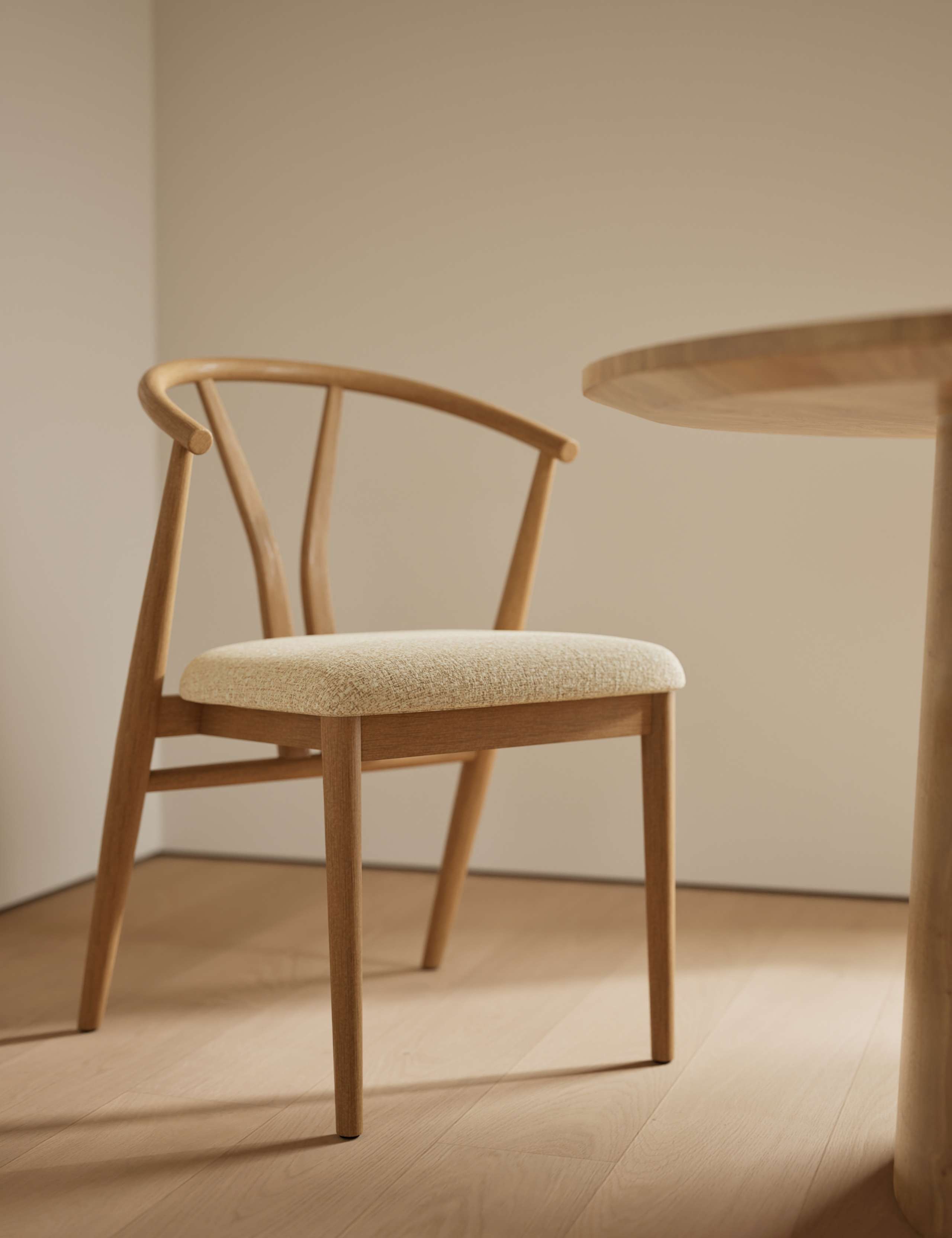 Set of 2 Oak Wishbone Dining Chairs