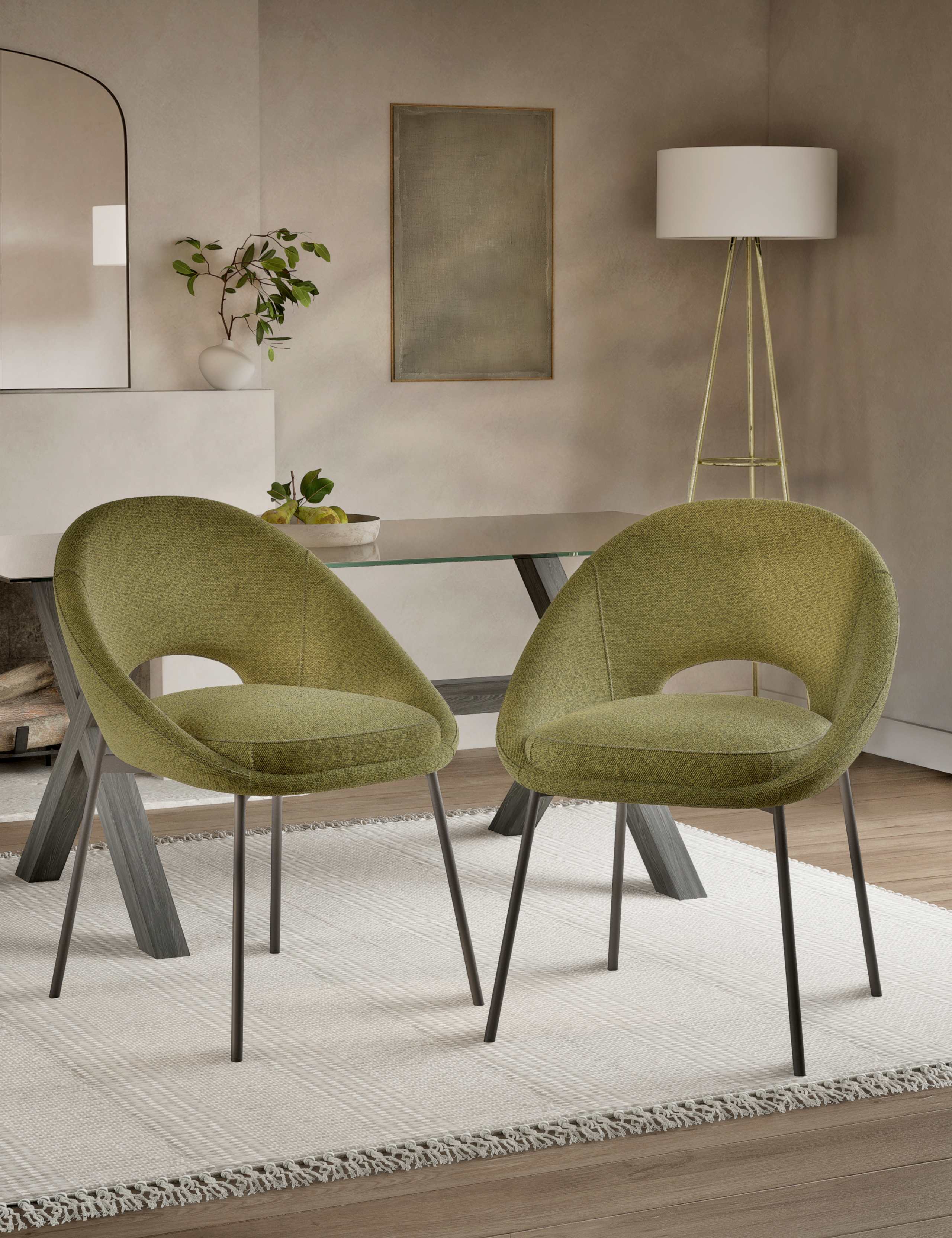Set of 2 Curve Dining Chairs