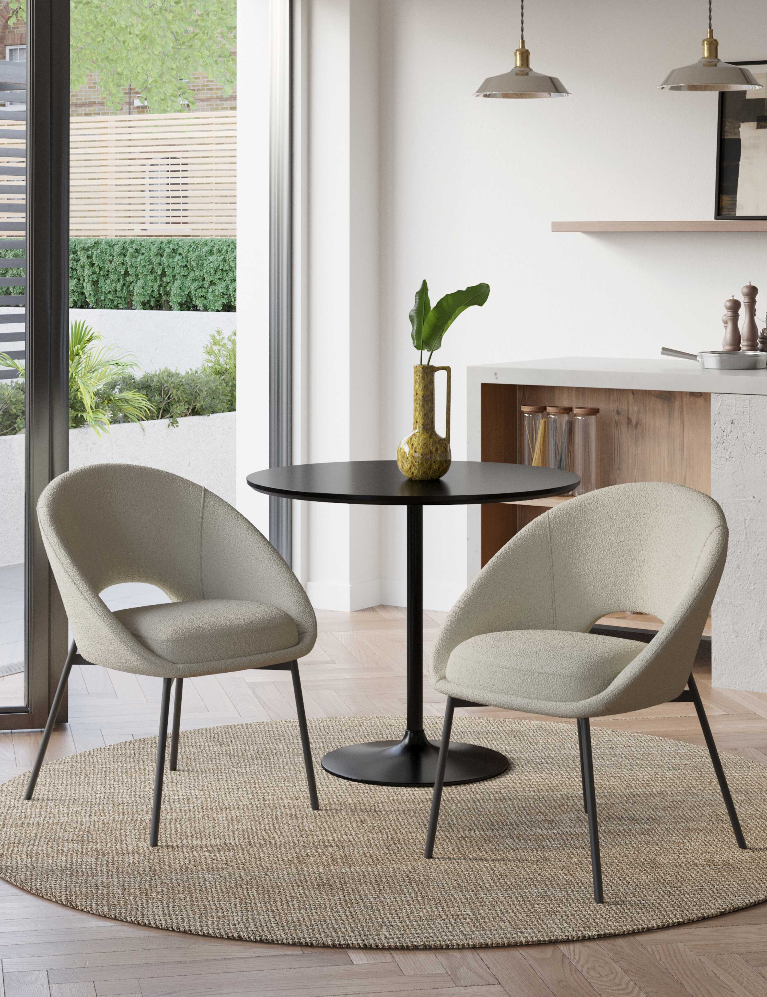 Set of 2 Curve Dining Chairs