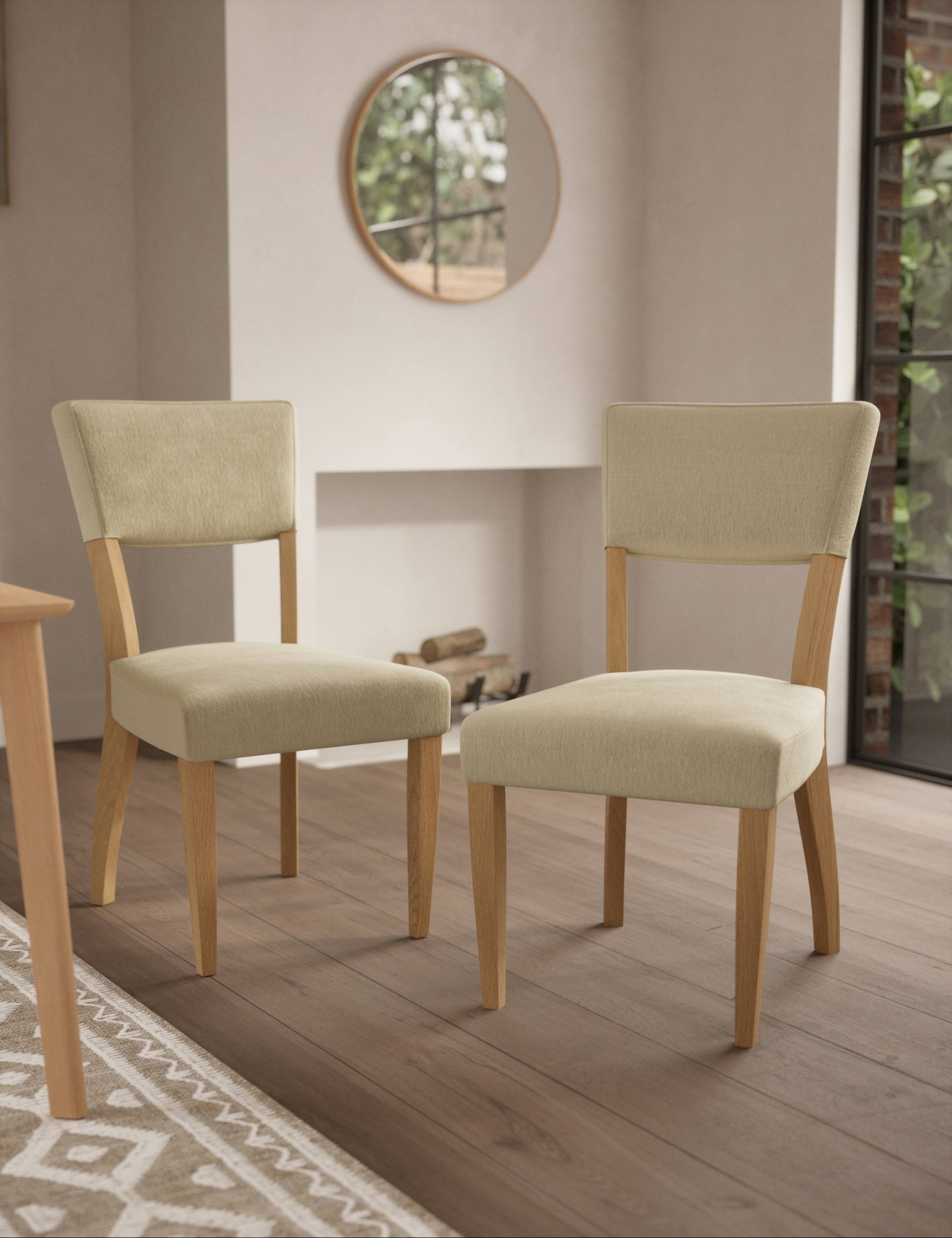 Set of 2 Riley Oak Dining Chairs