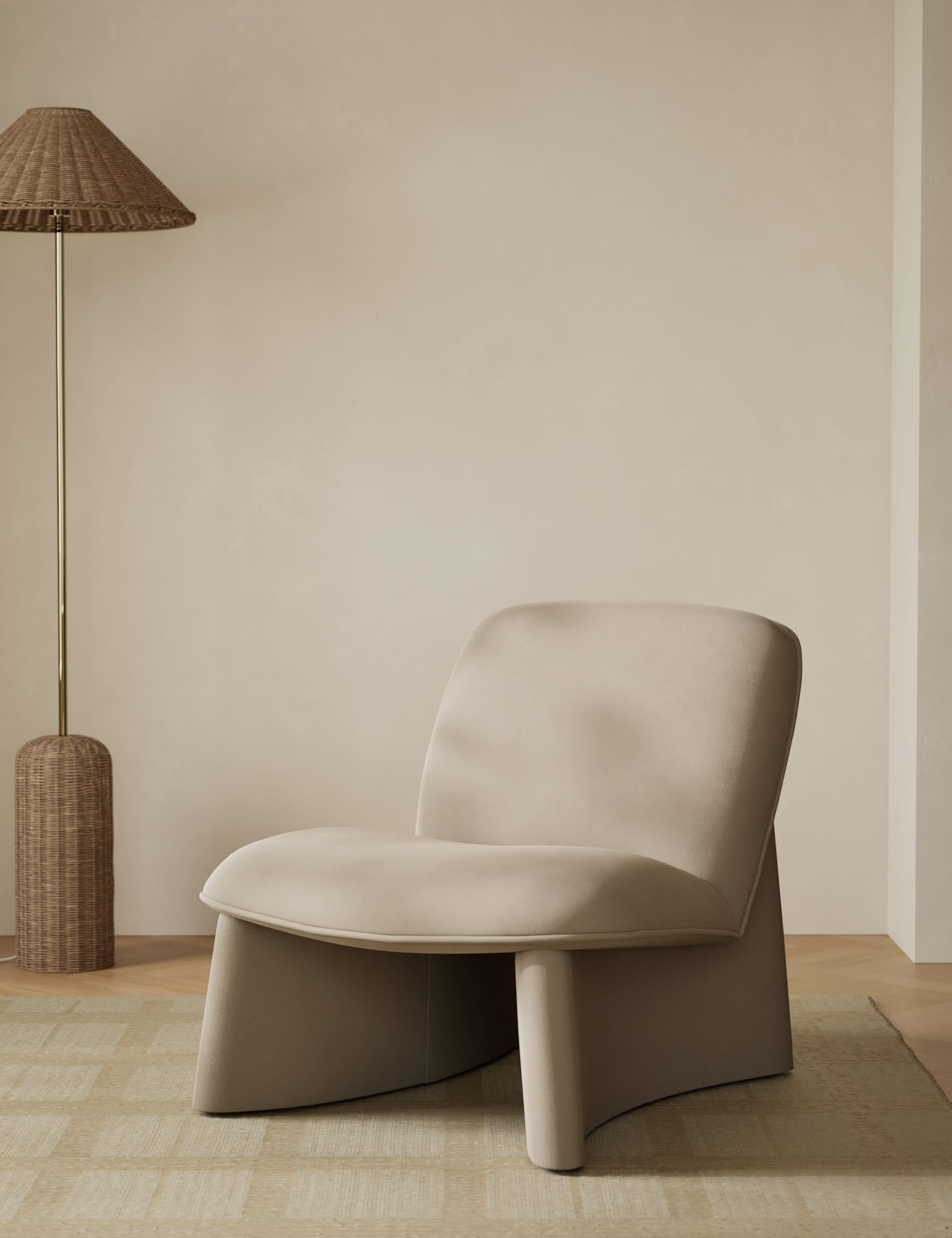 Slipper Velvet Accent Chair