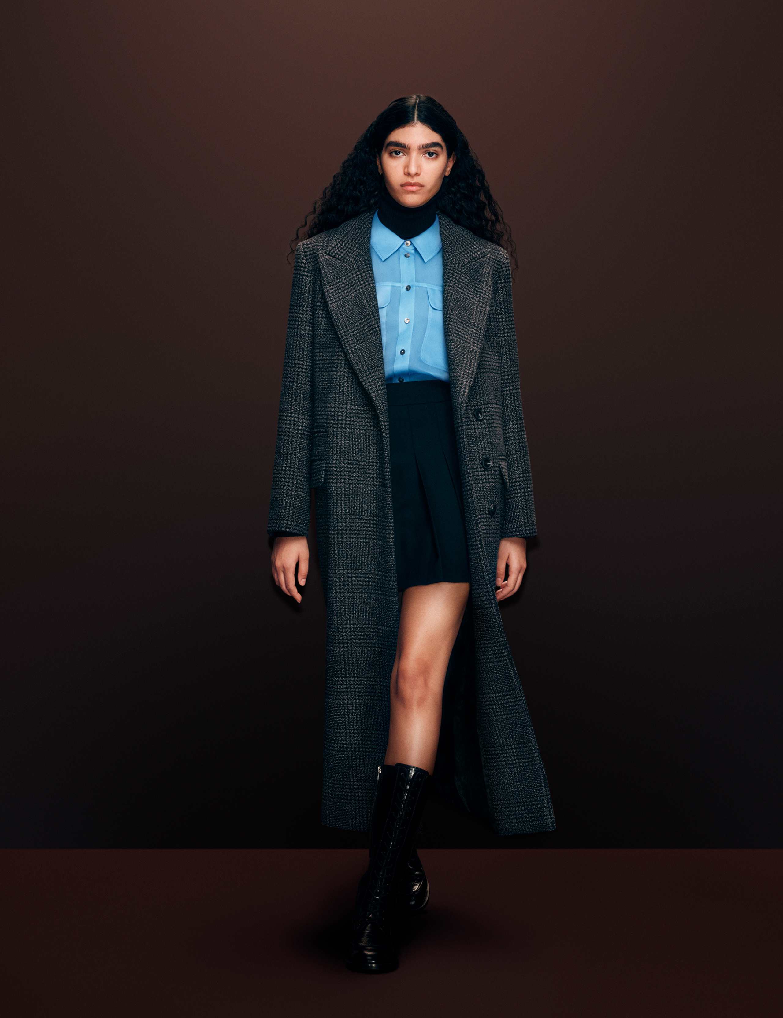 Wool Rich Double Breasted Longline Coat