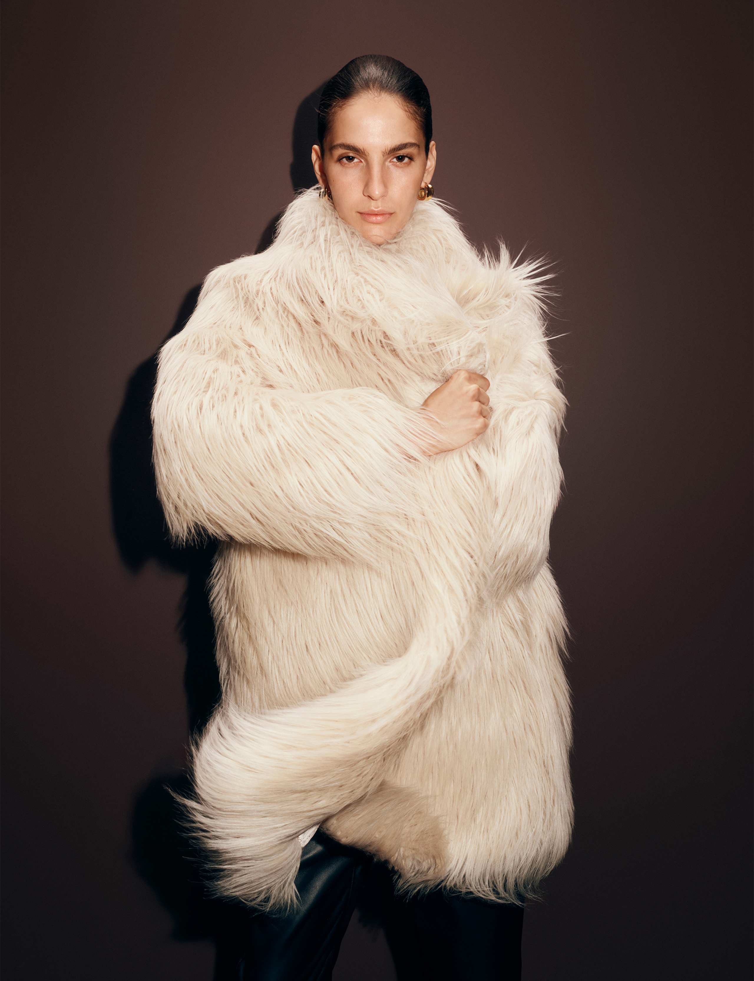 Faux Fur Collared Longline Coat