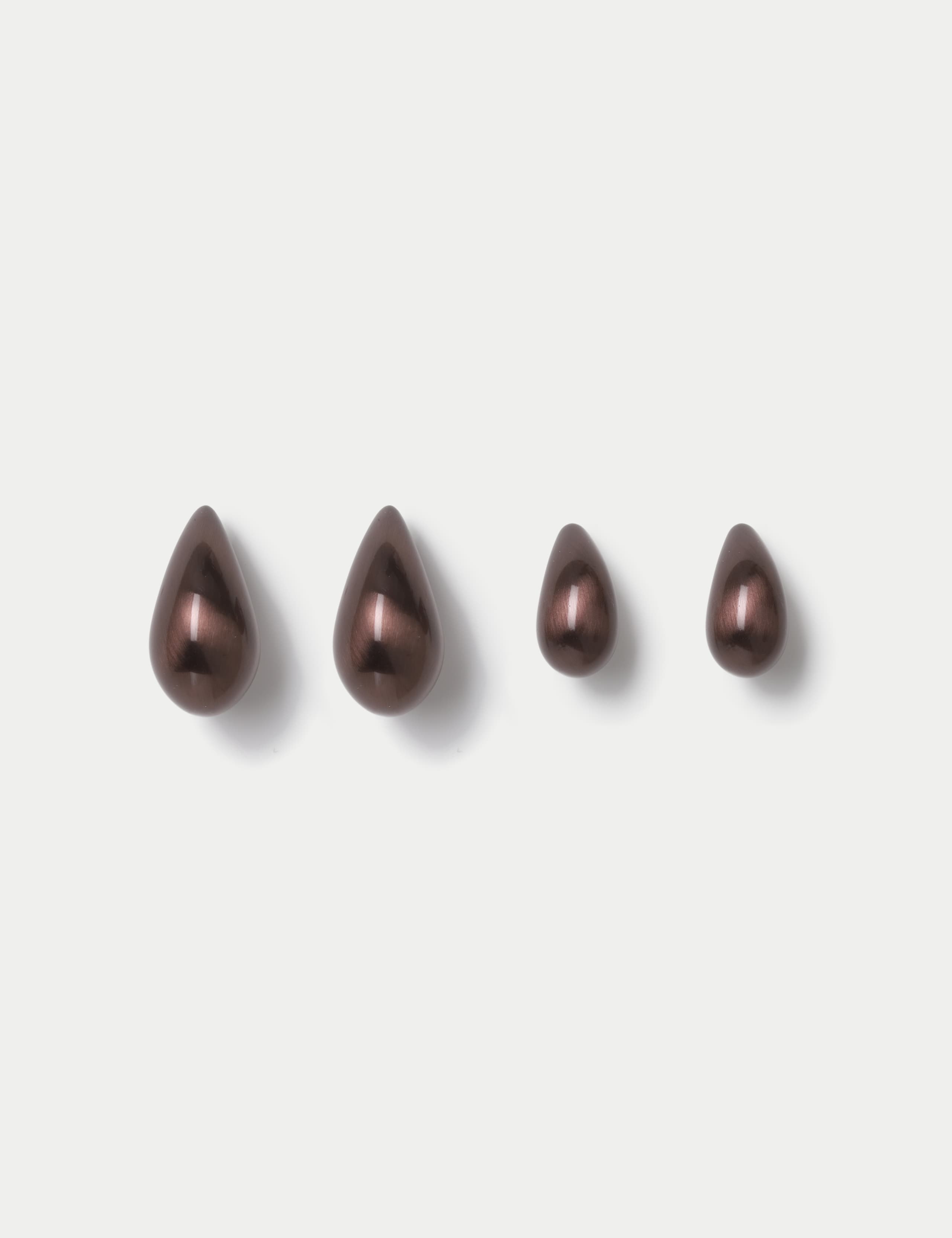 2 Pack Brushed Tear Drop Stud Earrings