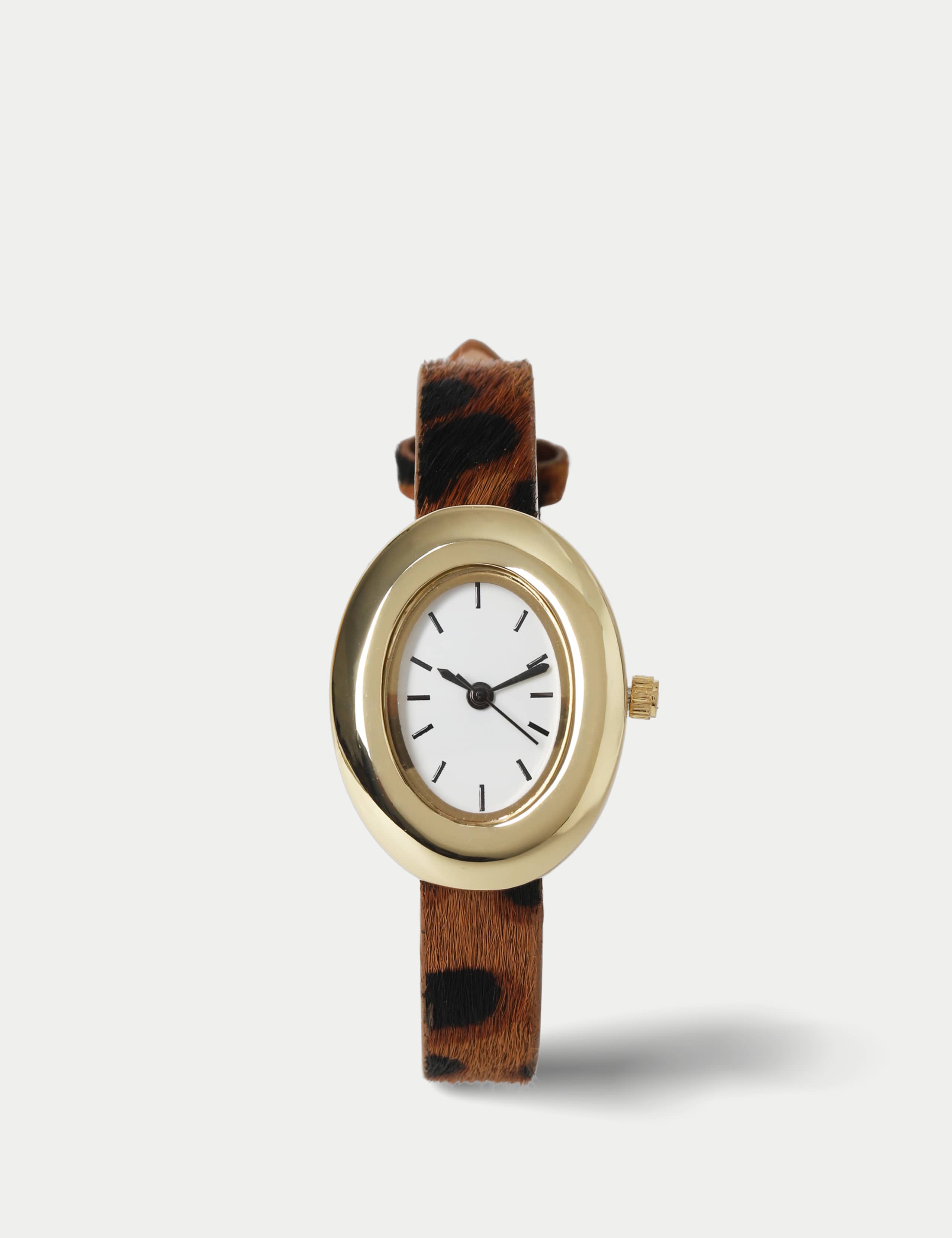 Animal Print Real Leather Strap Watch