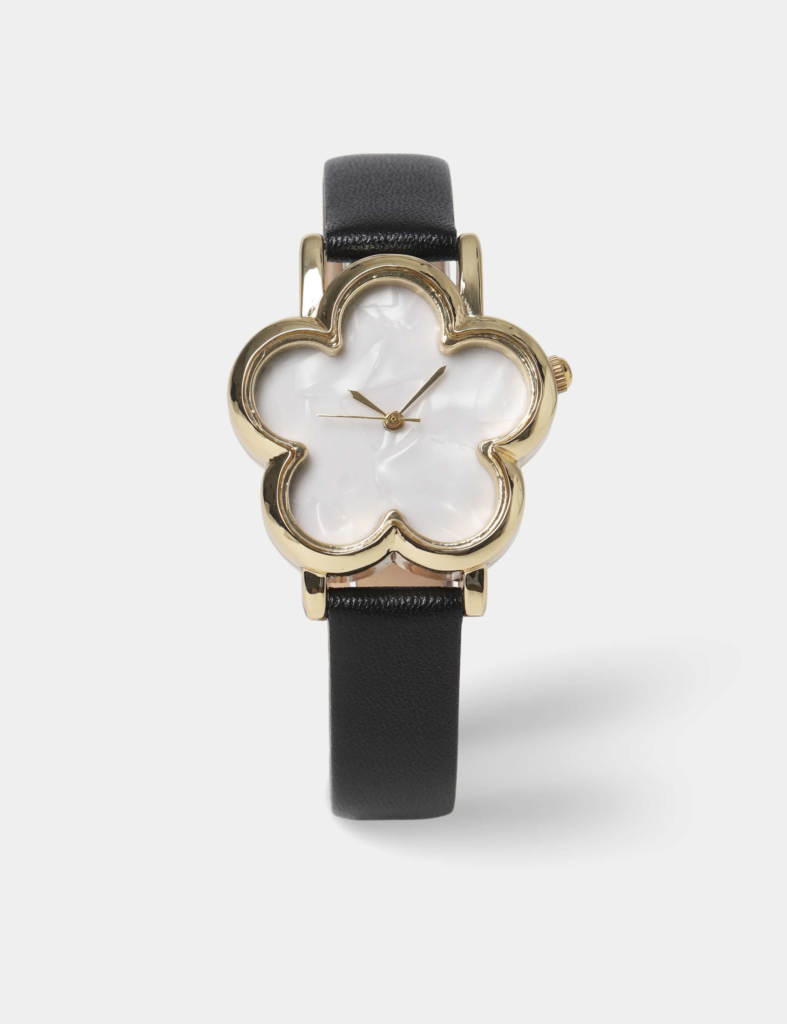 Real Leather 5 Petal Watch