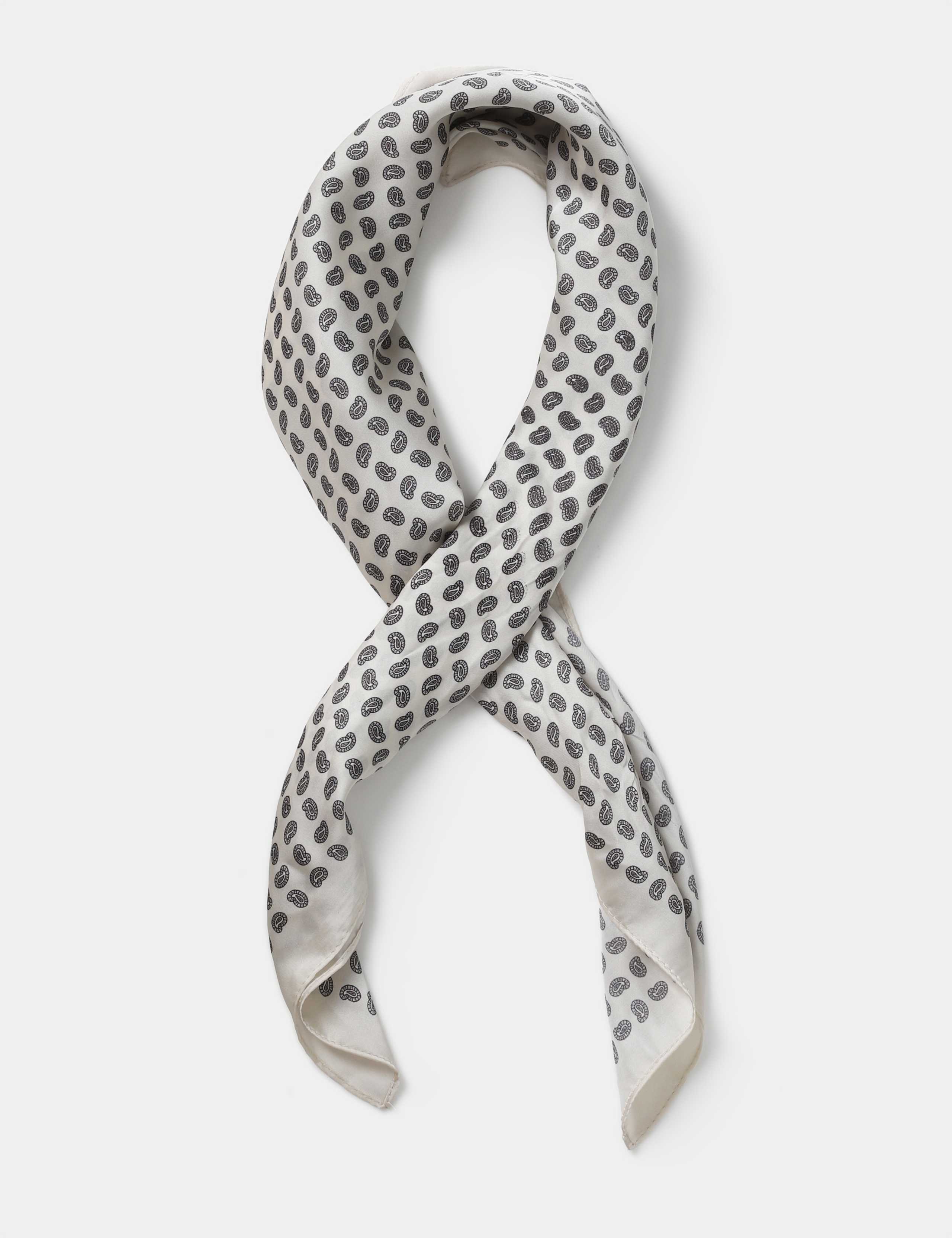 White Paisley Detail Scarf