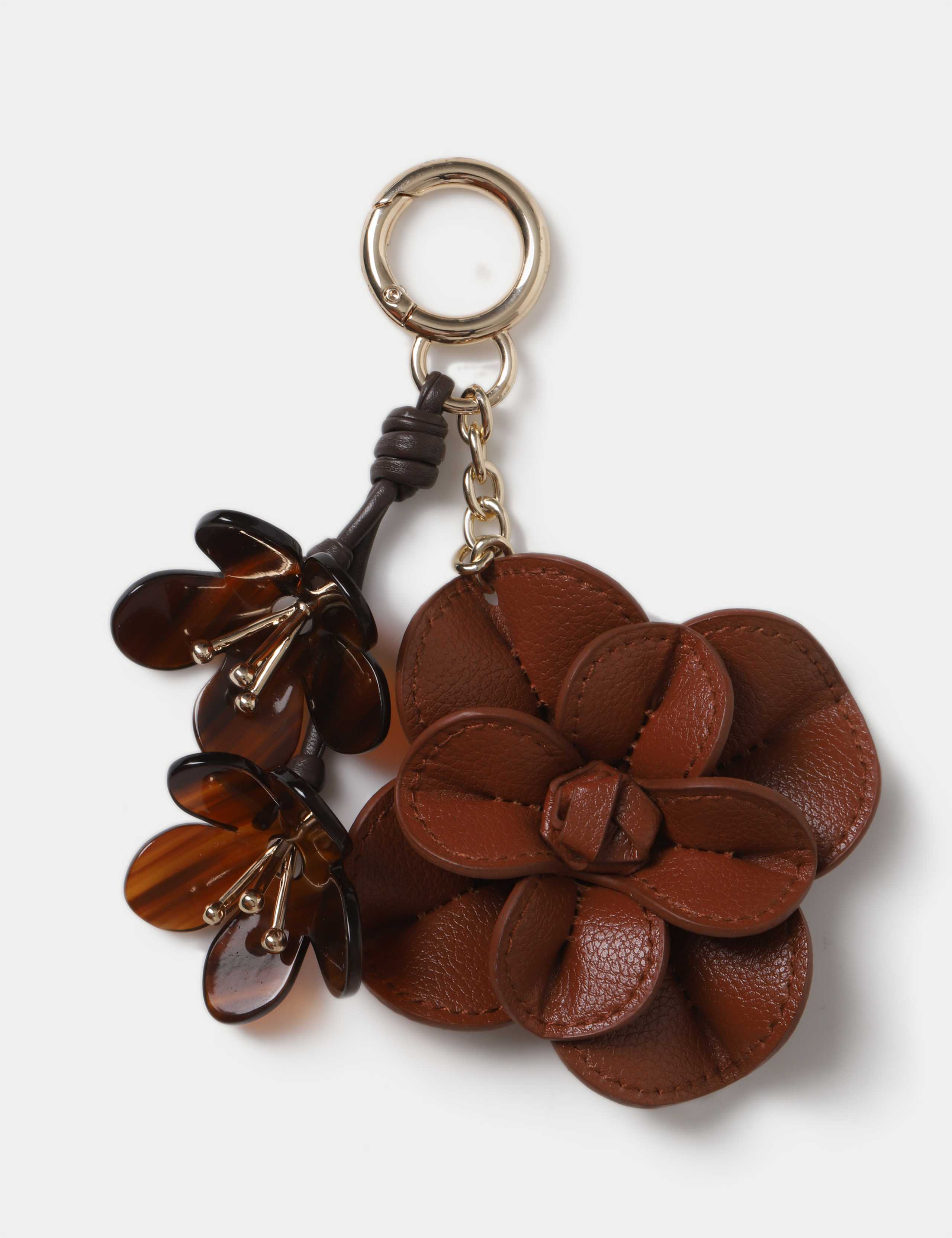 Brown Flower and Resin Bag Charm