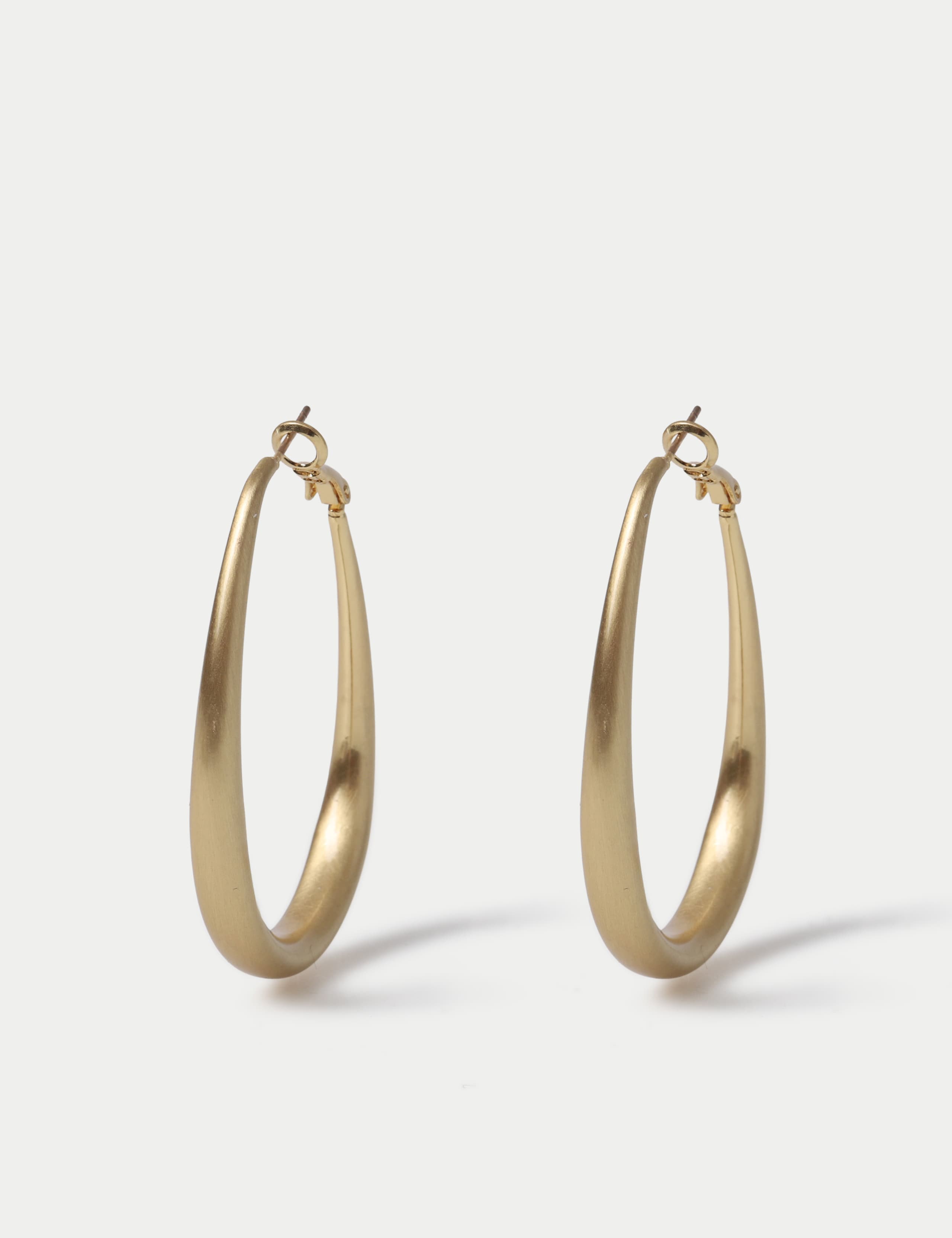 Autograph Brushed Hoop Earrings