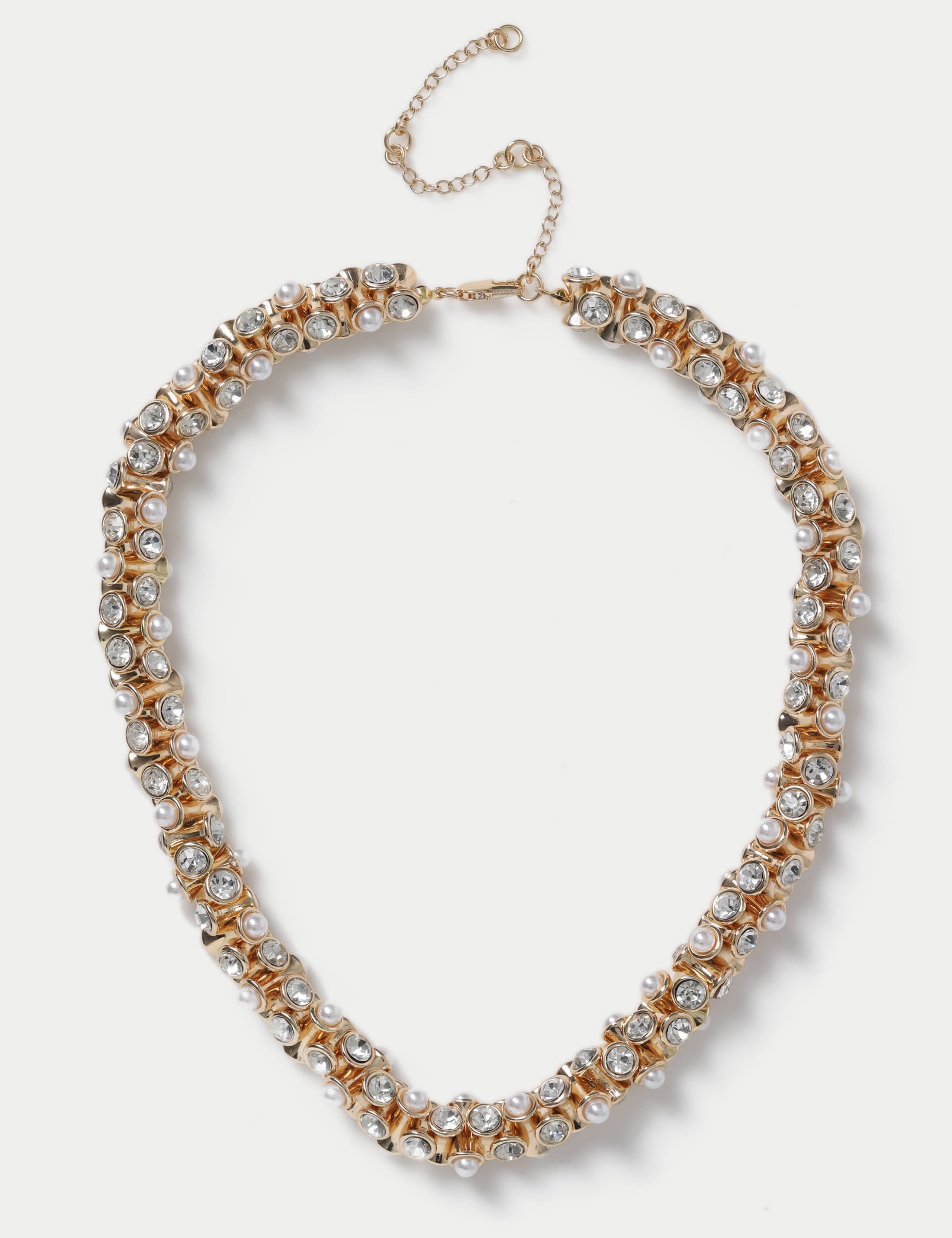 Rhinestone and Pearl Necklace