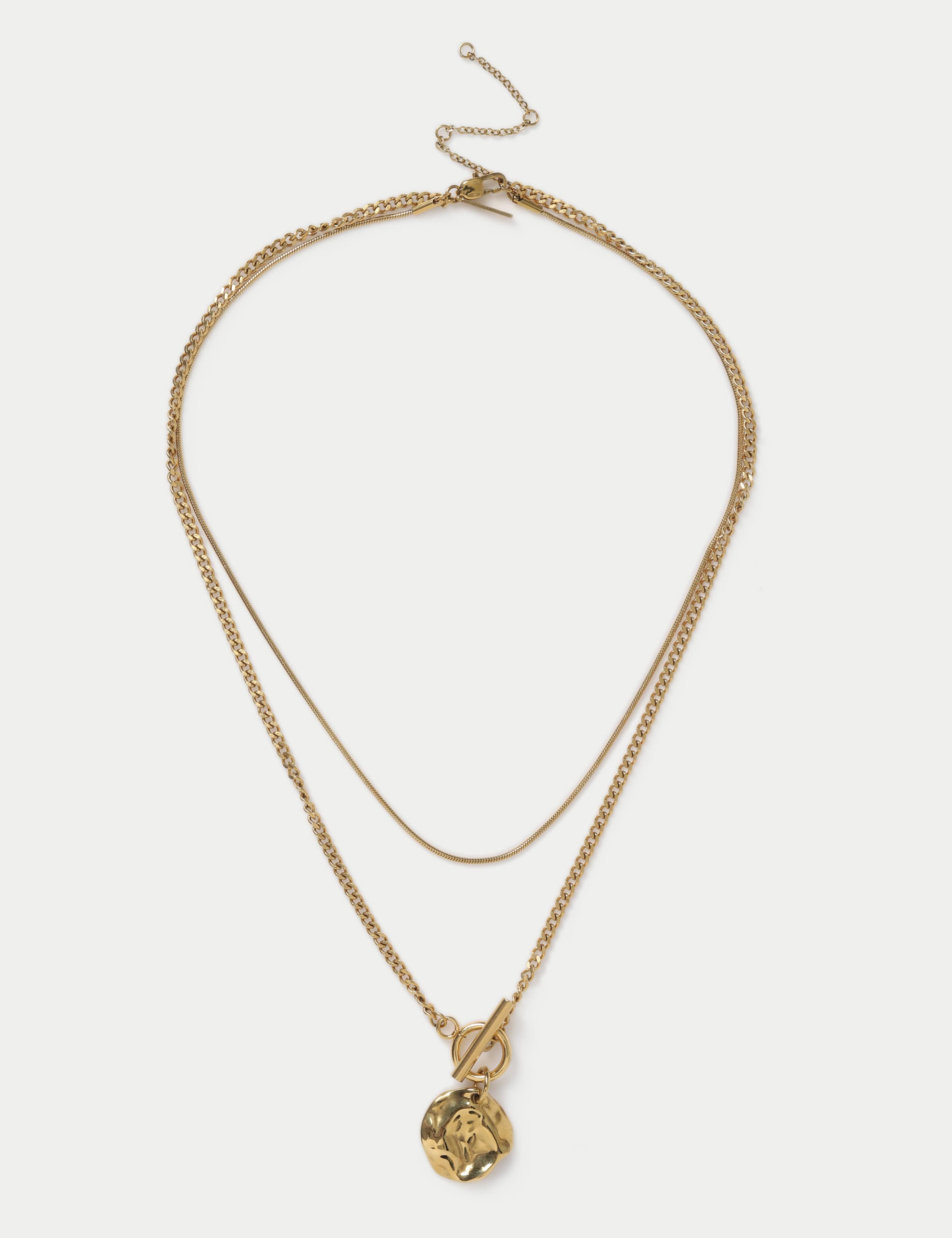 Autograph Waterproof T-Bar Multi Row Pendant Necklace