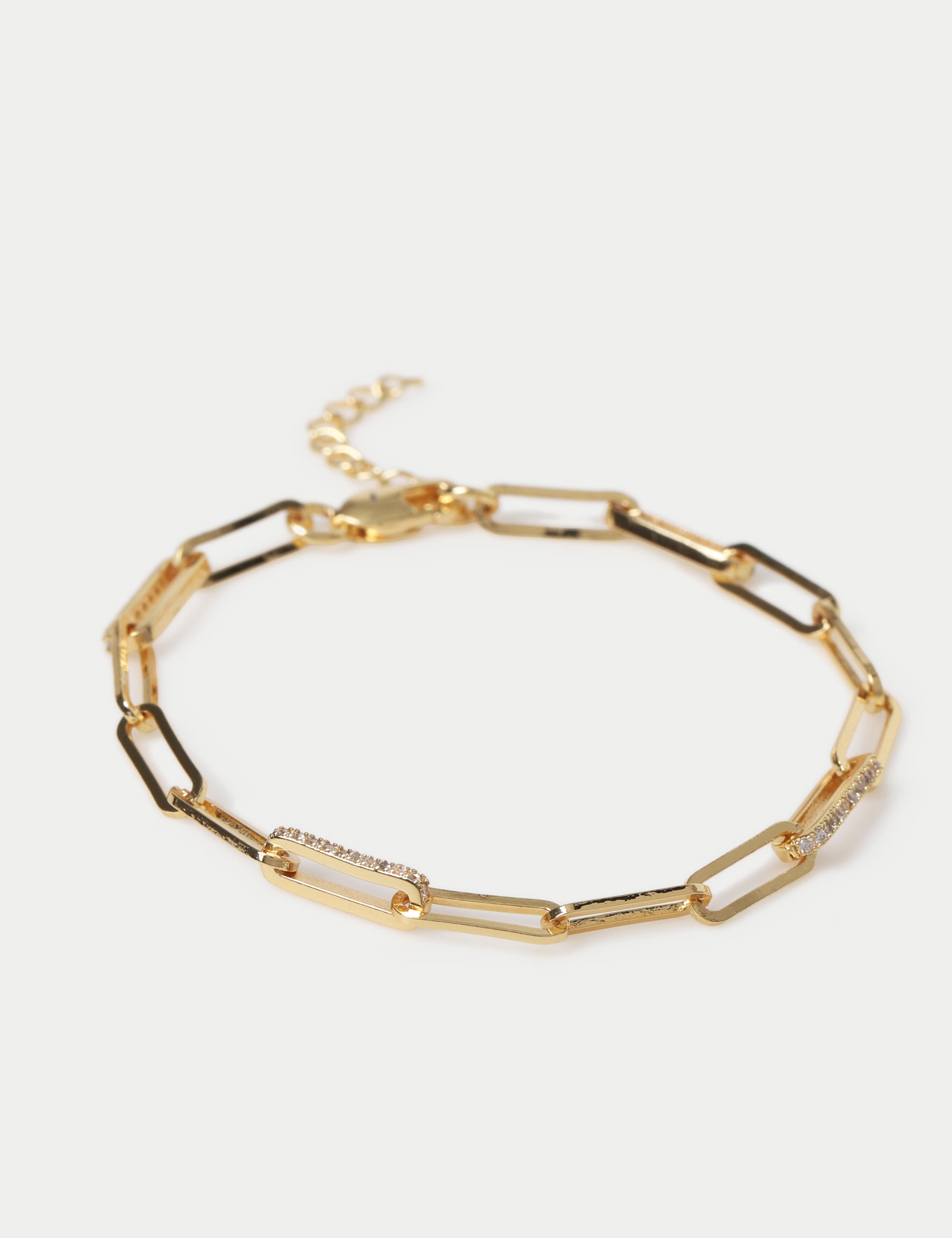 14ct Gold Plated Cubic Zirconia Link Wristwear