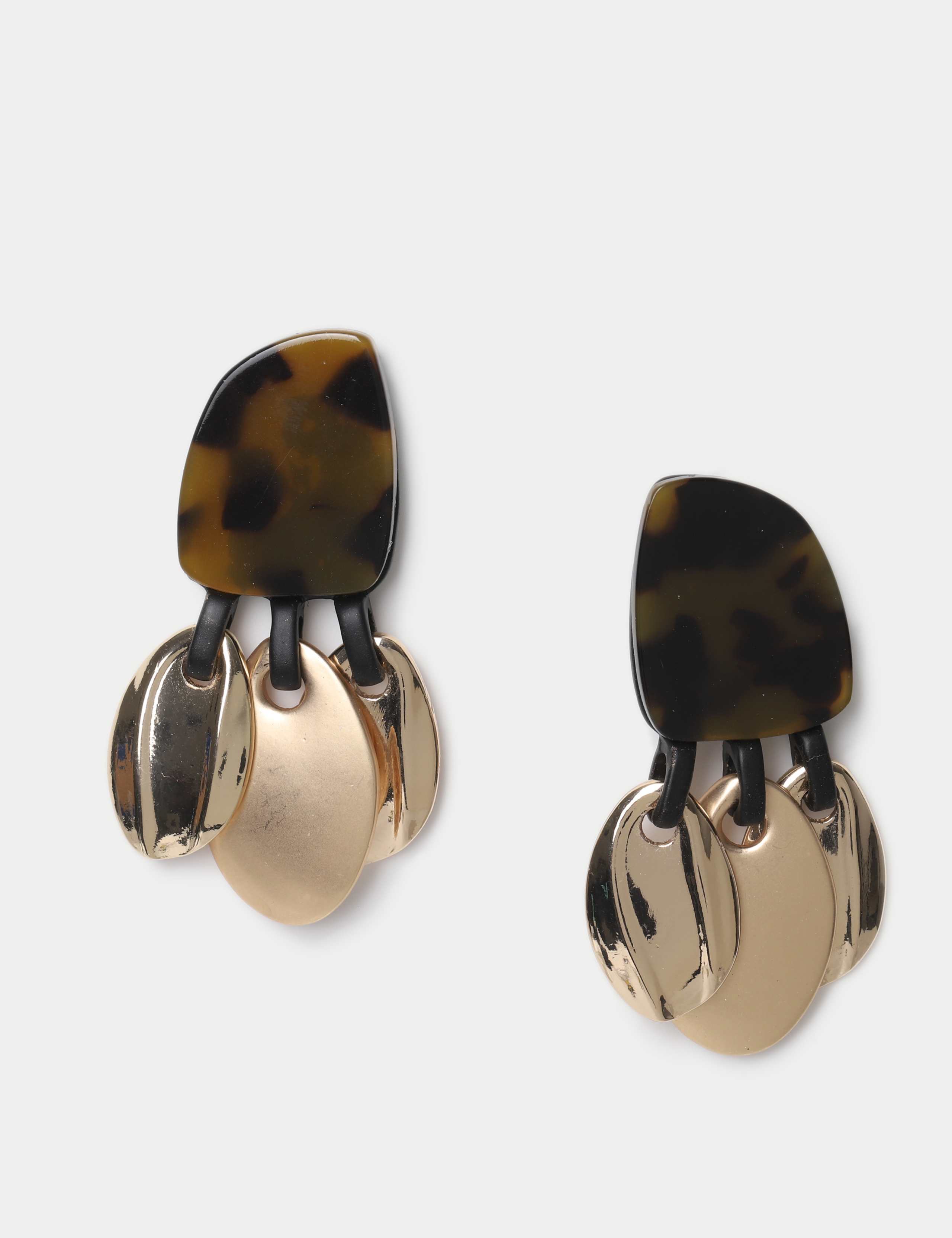 Tortoise Shell Drop Statement Earrings