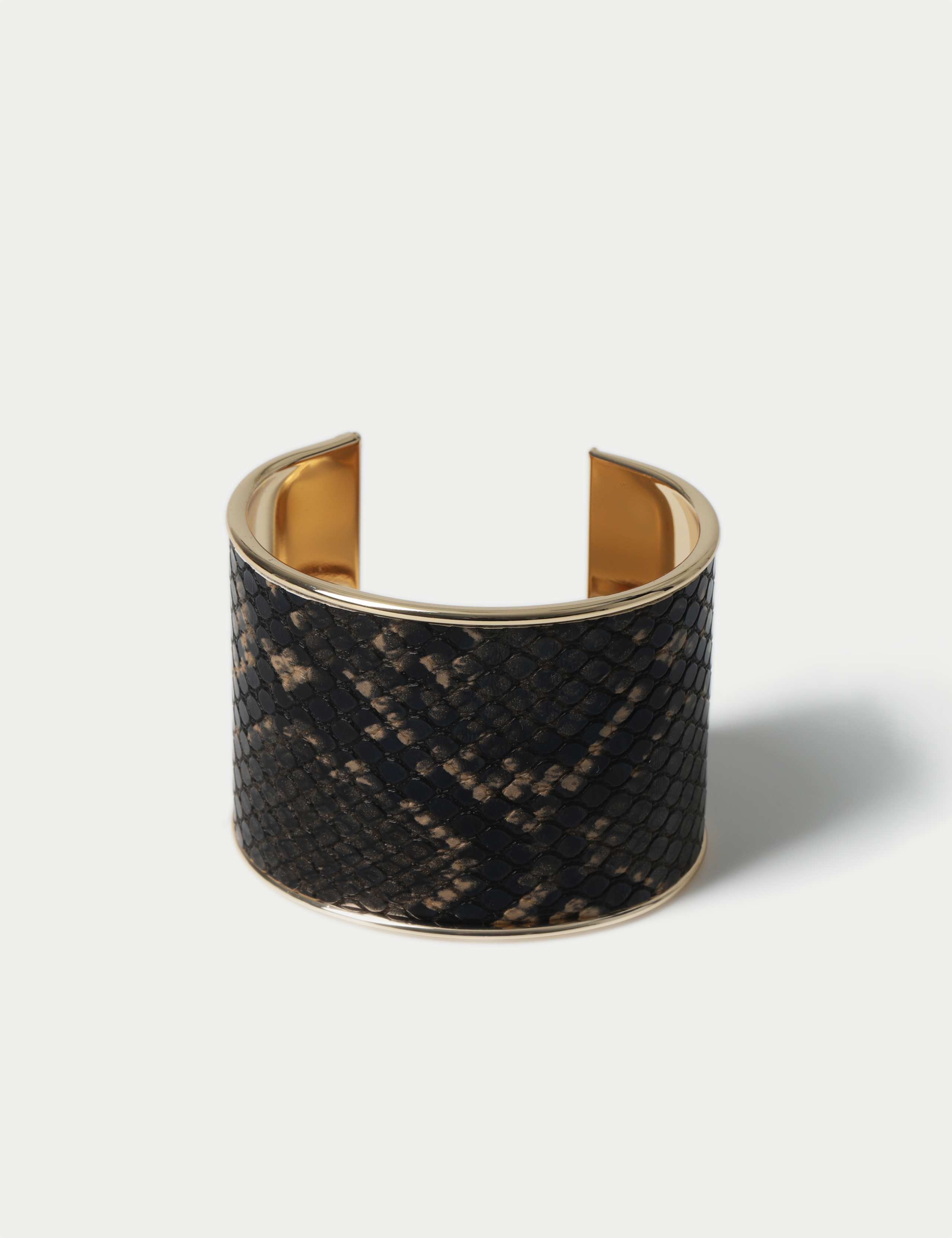 Snake Print Open Cuff Bracelet