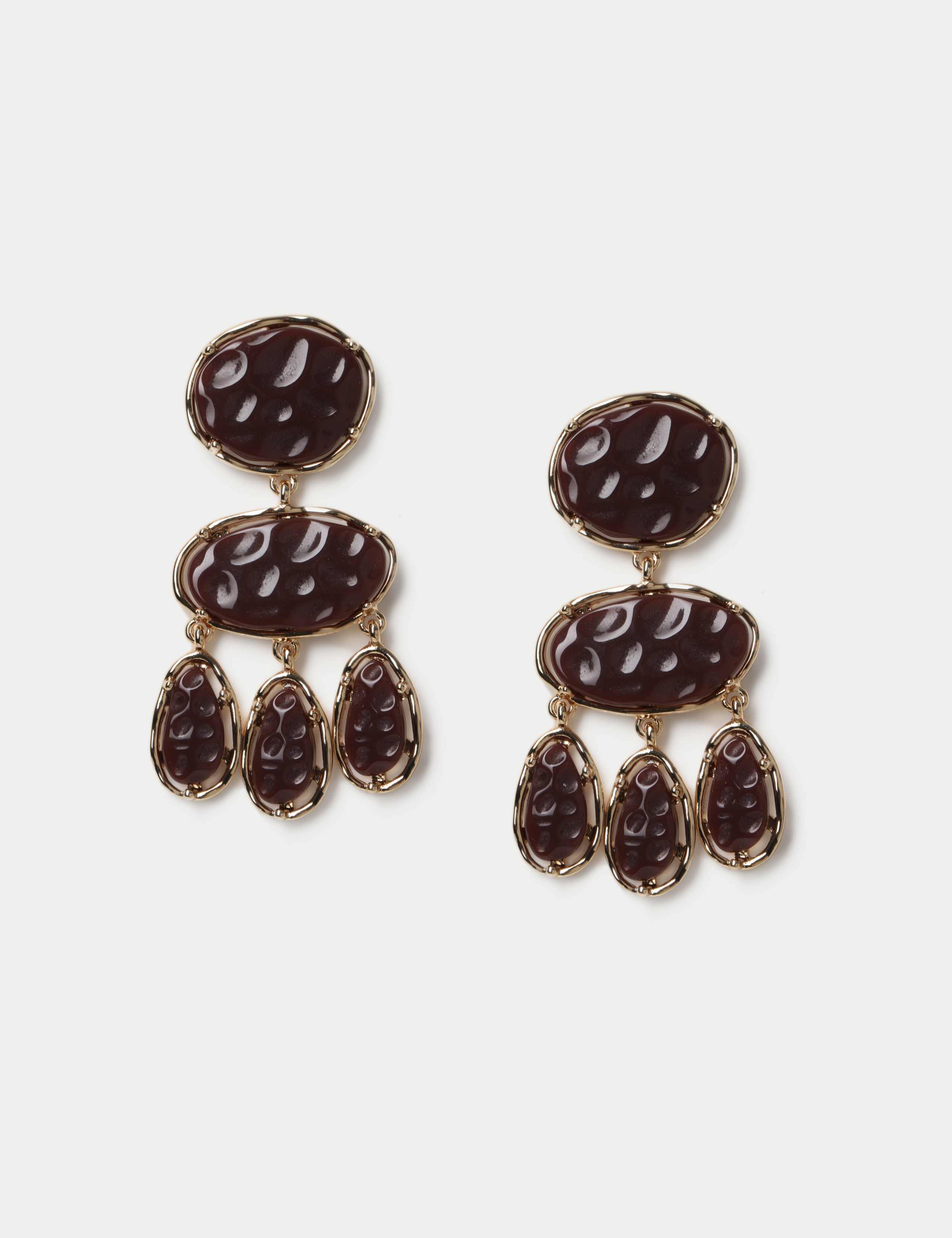 Resin Multi Drop Statement Earrings