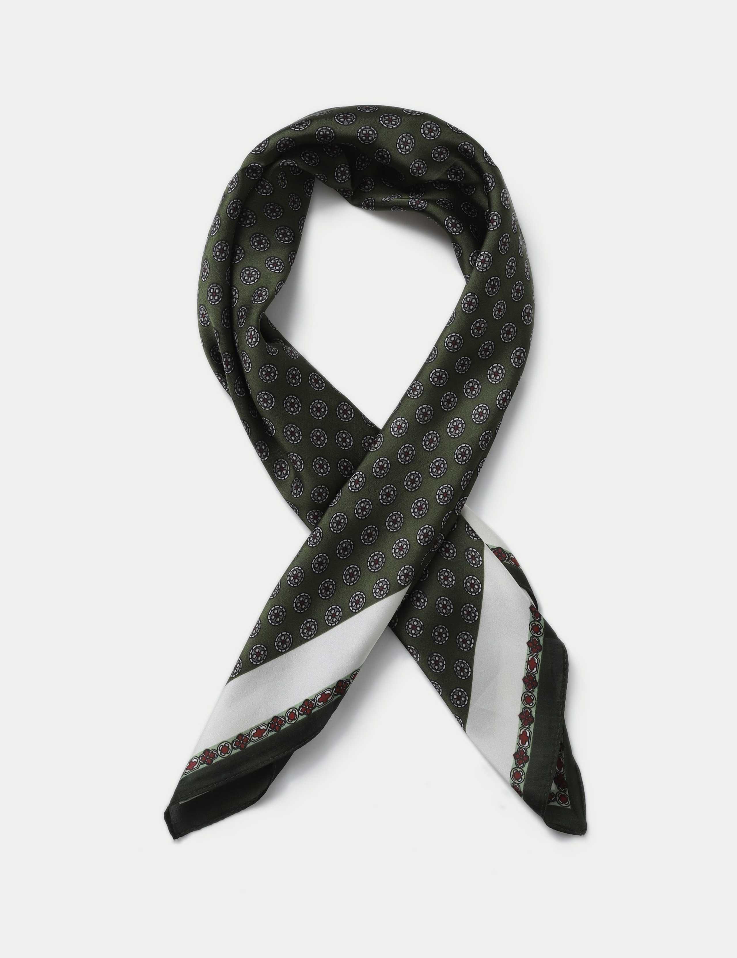 Green Circle Print Scarf