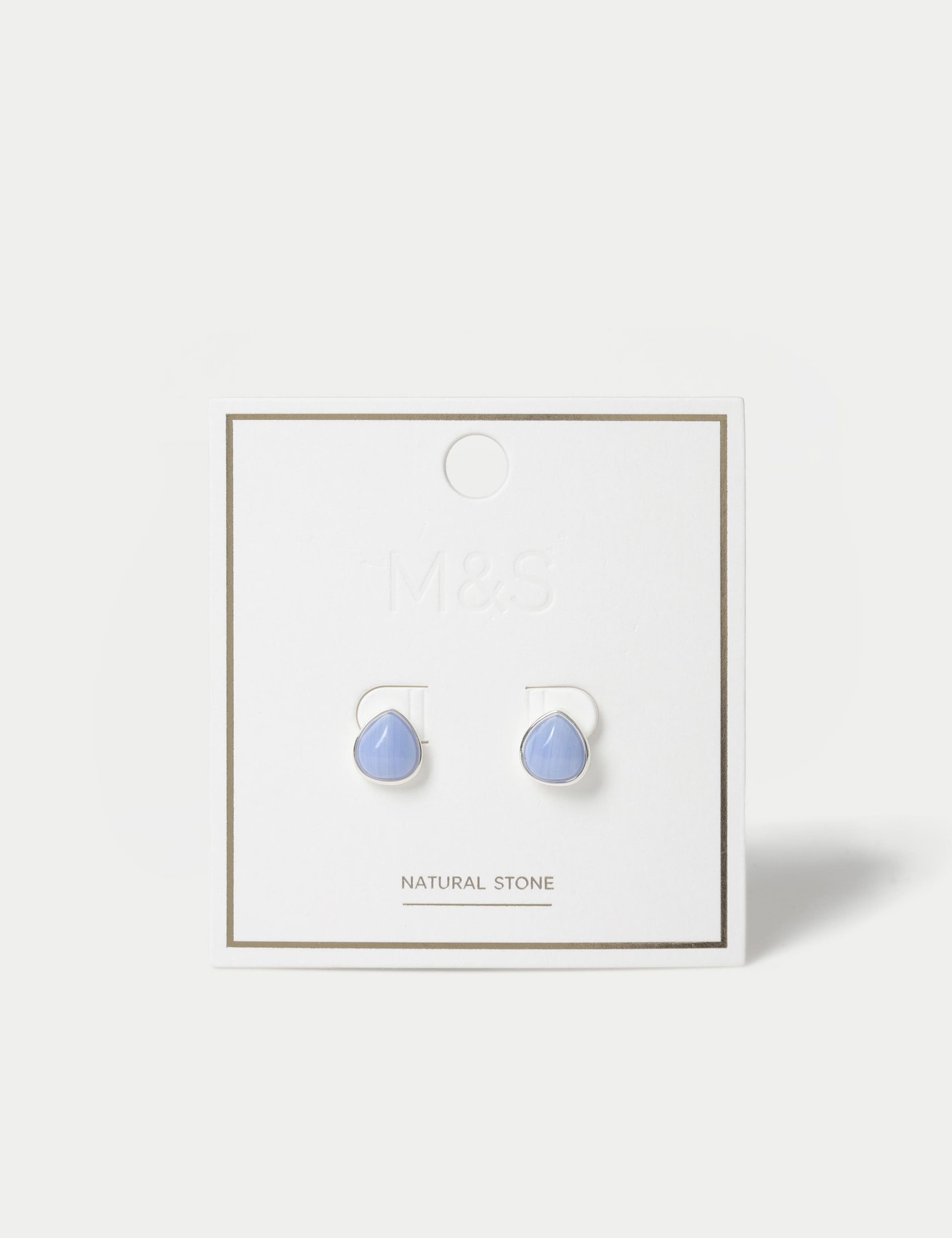 Natural Stone Stud Earrings