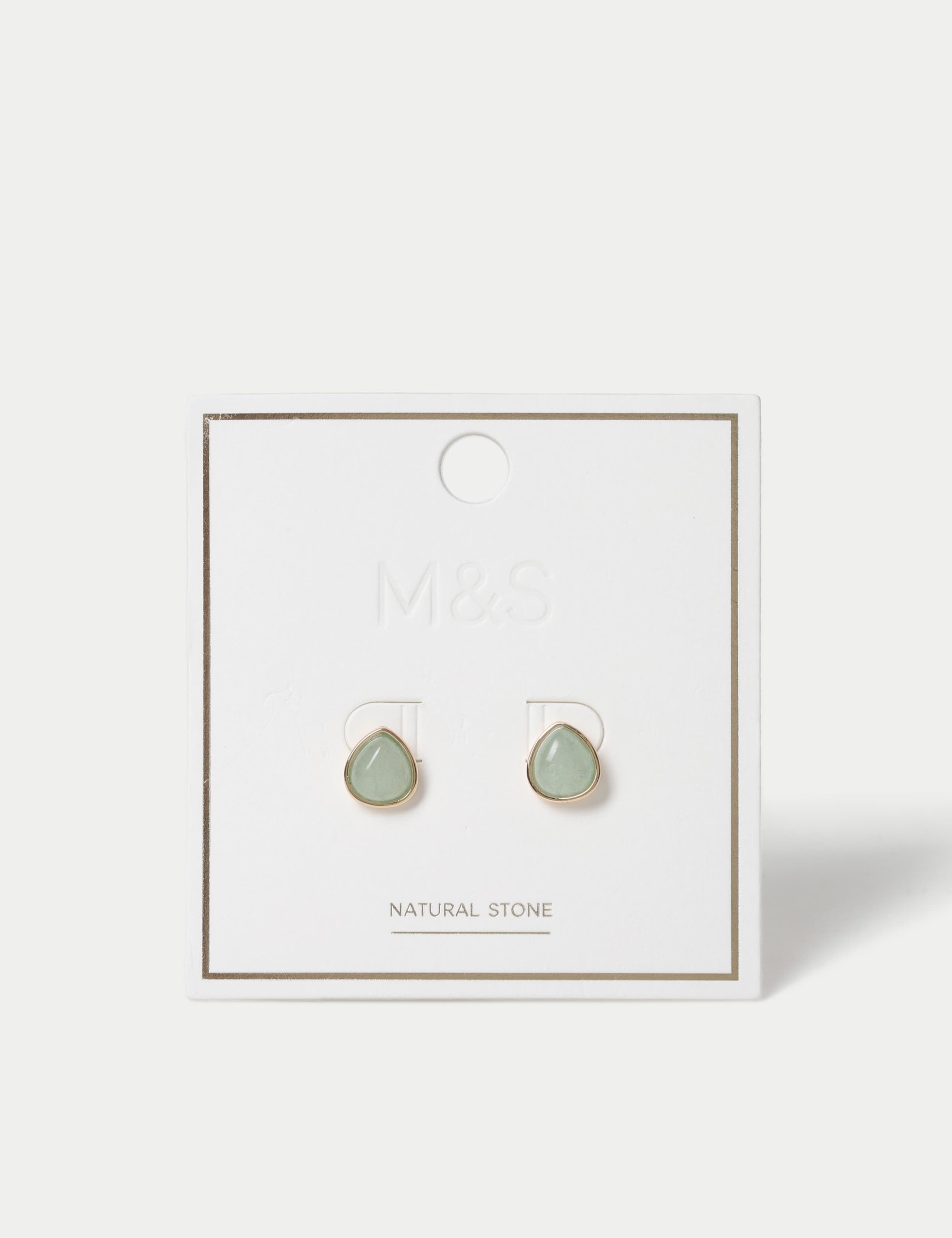 Natural Stone Stud Earrings