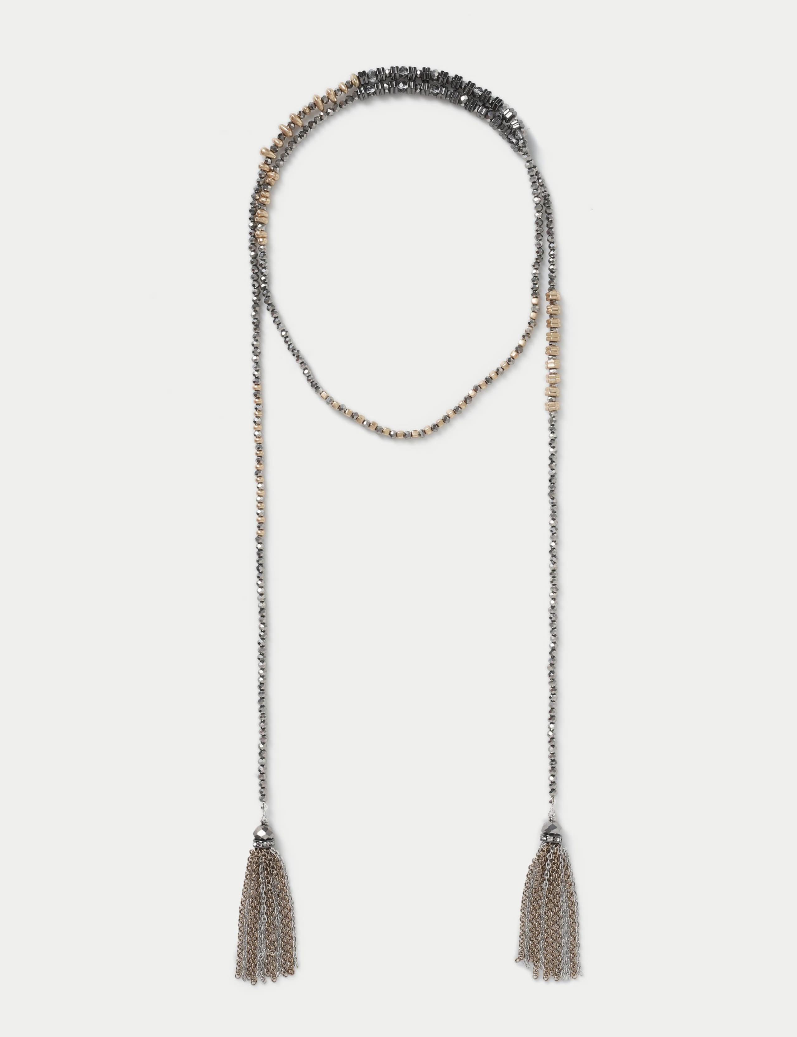 Per Una Long Beaded Wrap Around Necklace