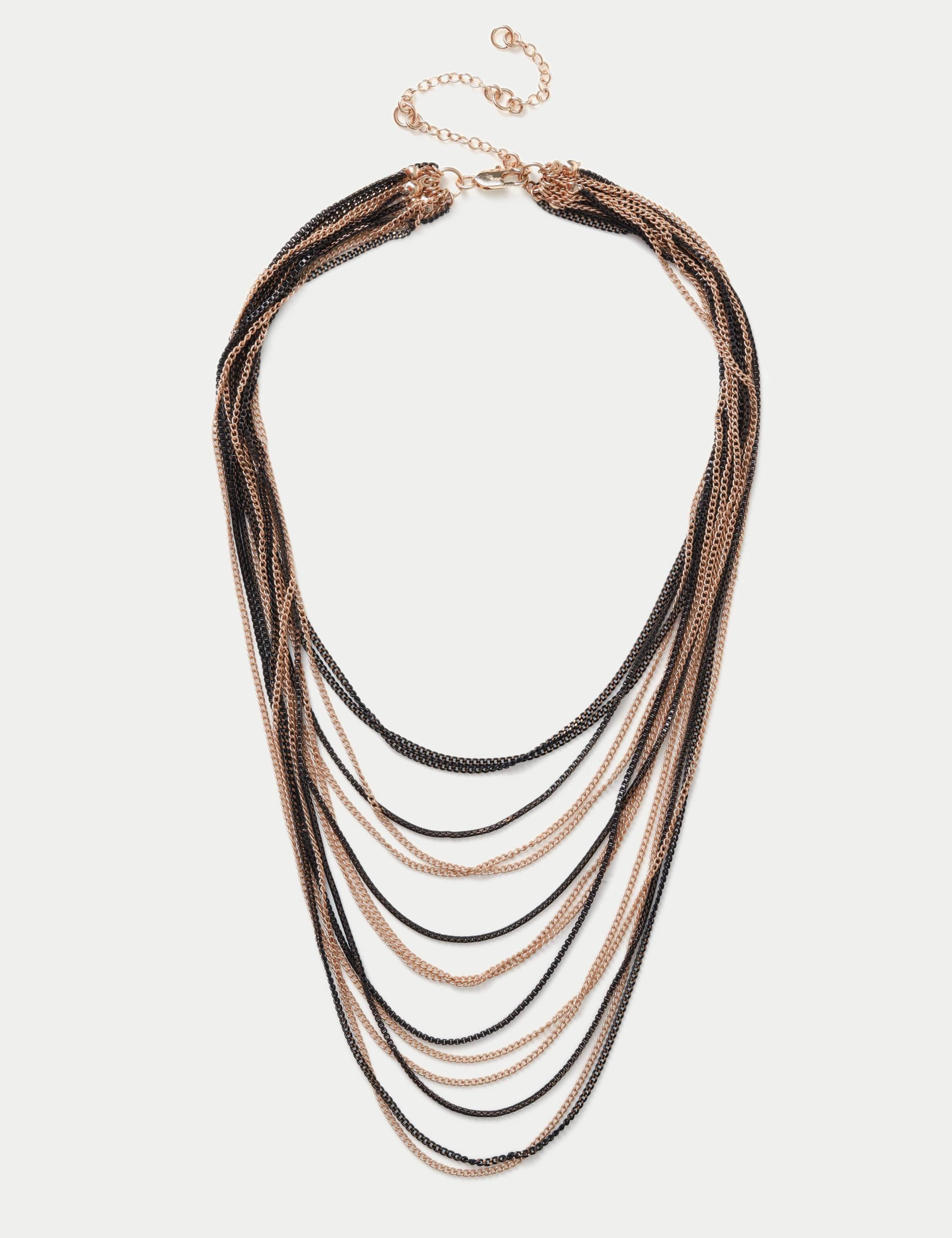 Mixed Metal Layered Chain Necklace