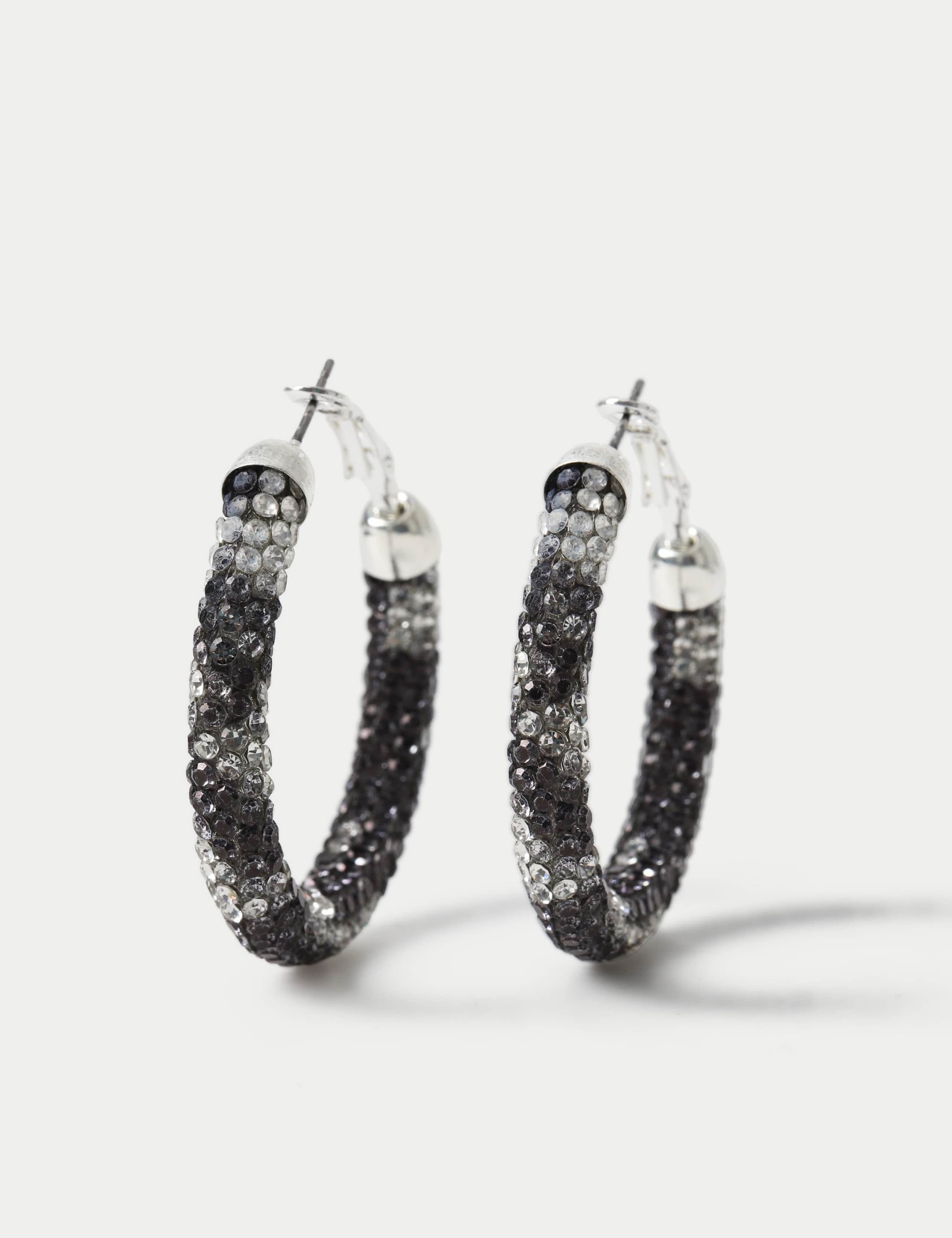Zebra Embellished Hoop Earrings