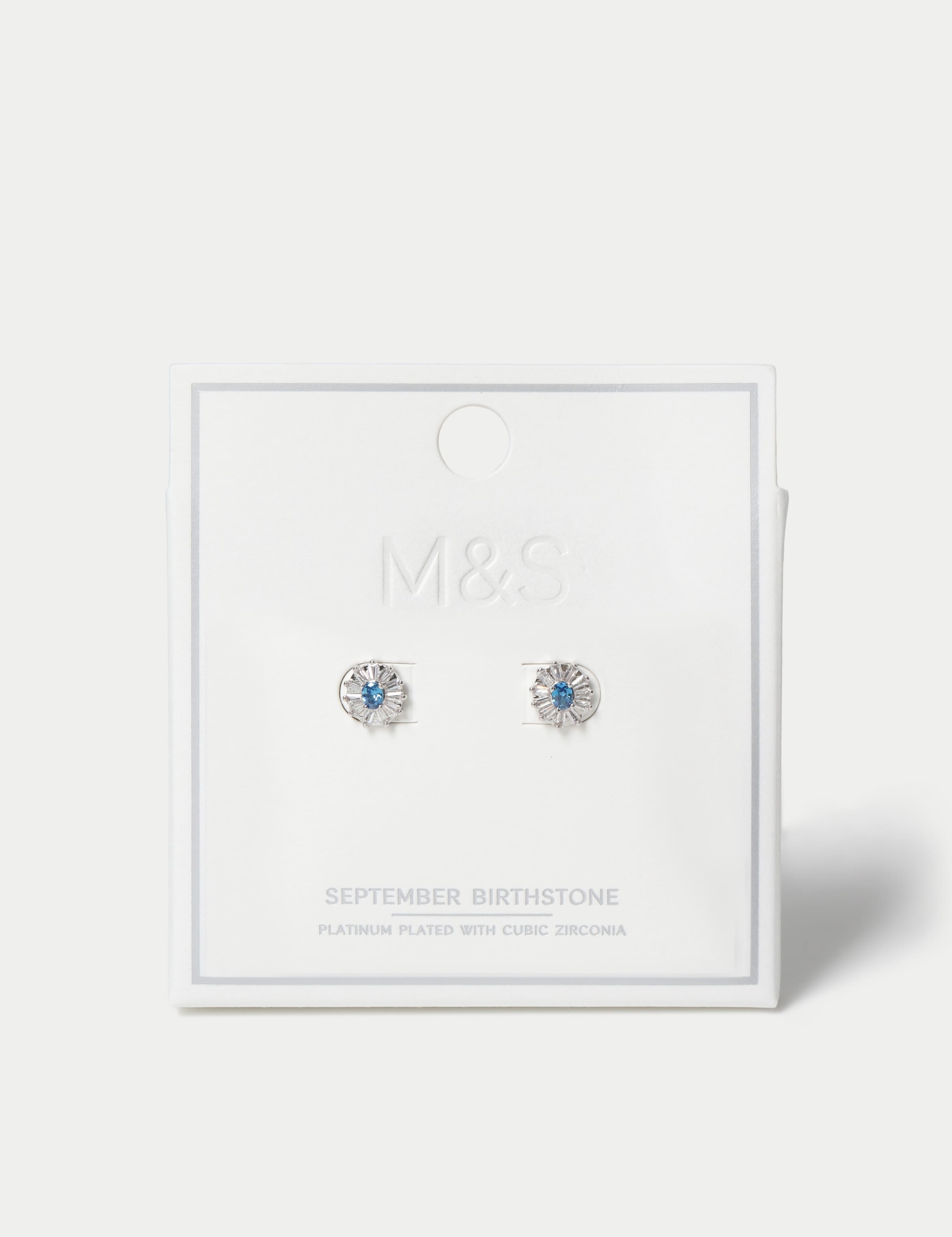 Platinum Plated Birthstone Earrings