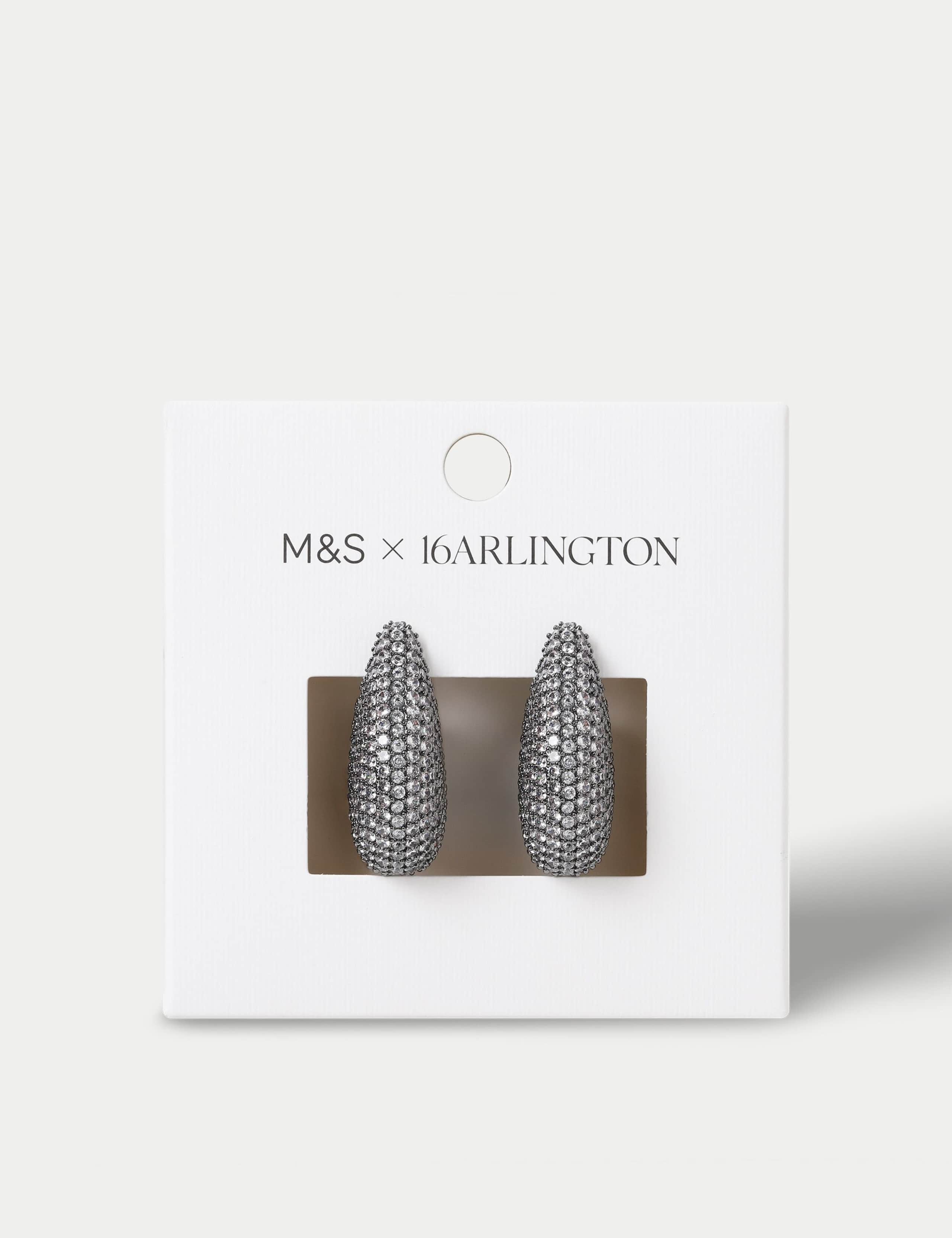 Embellished Gunmetal Dome Earrings
