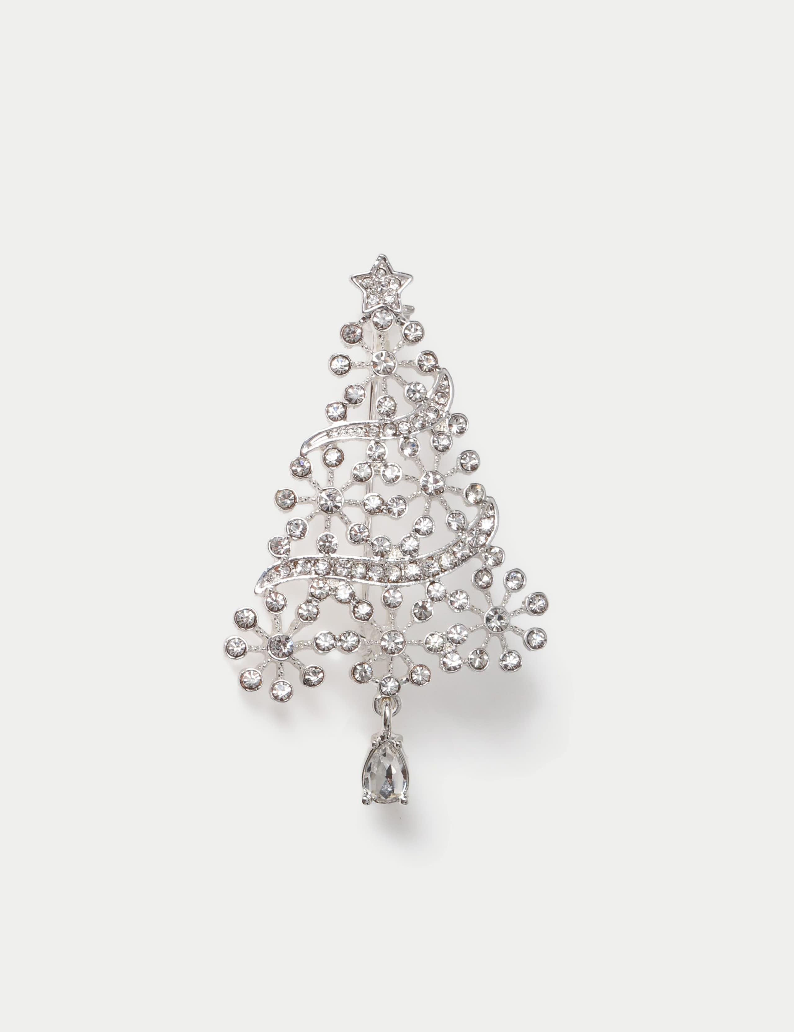 Rhinestone  Tree Brooch