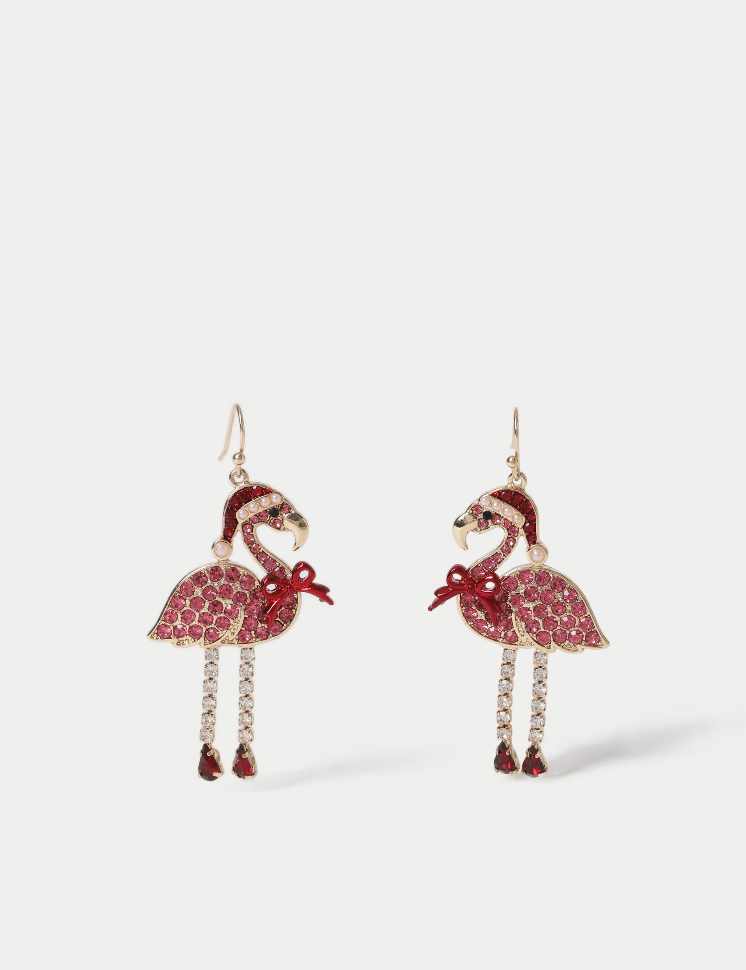 Articulated Flamingo Drop Earrings