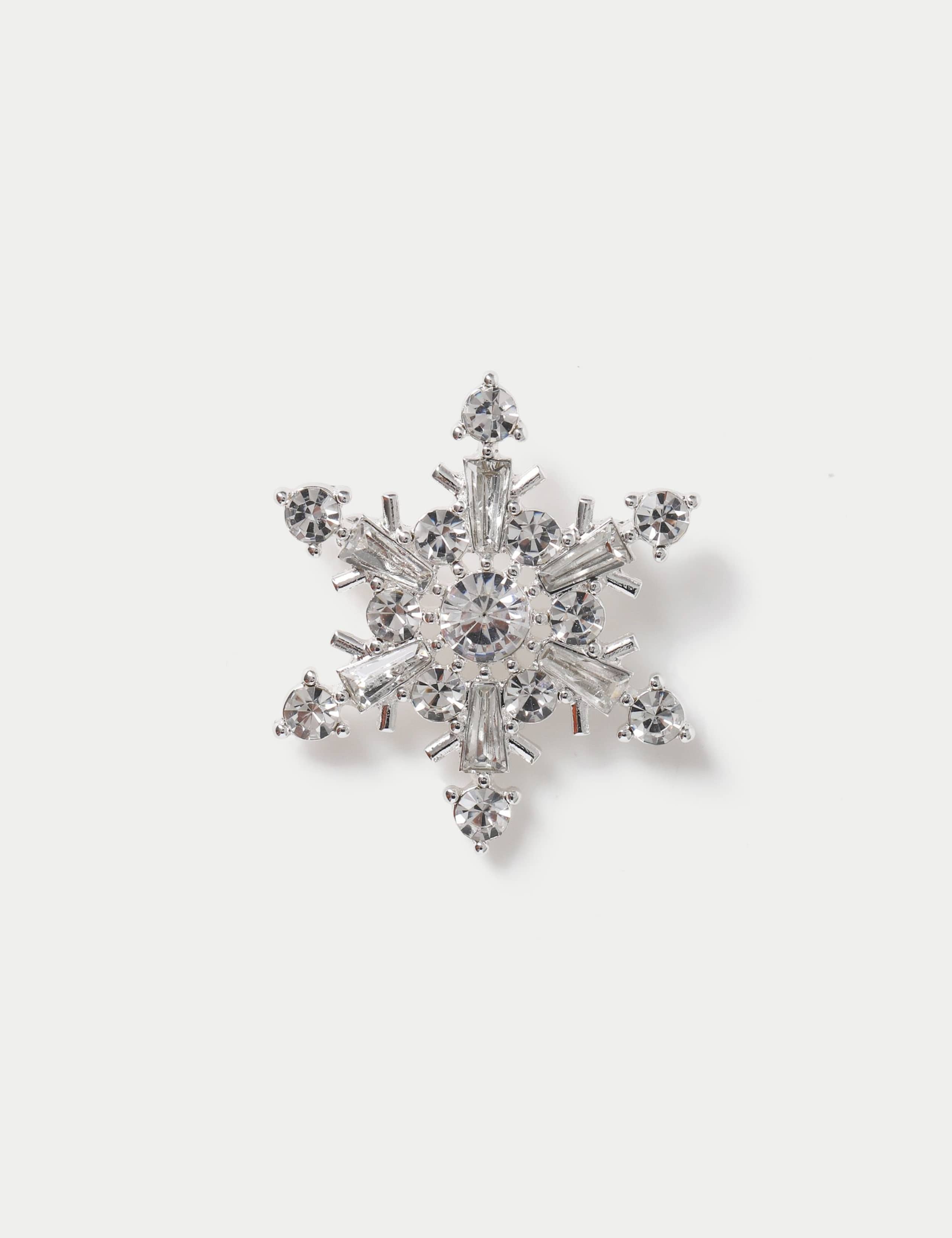 Rhinestone Snowflake Brooch