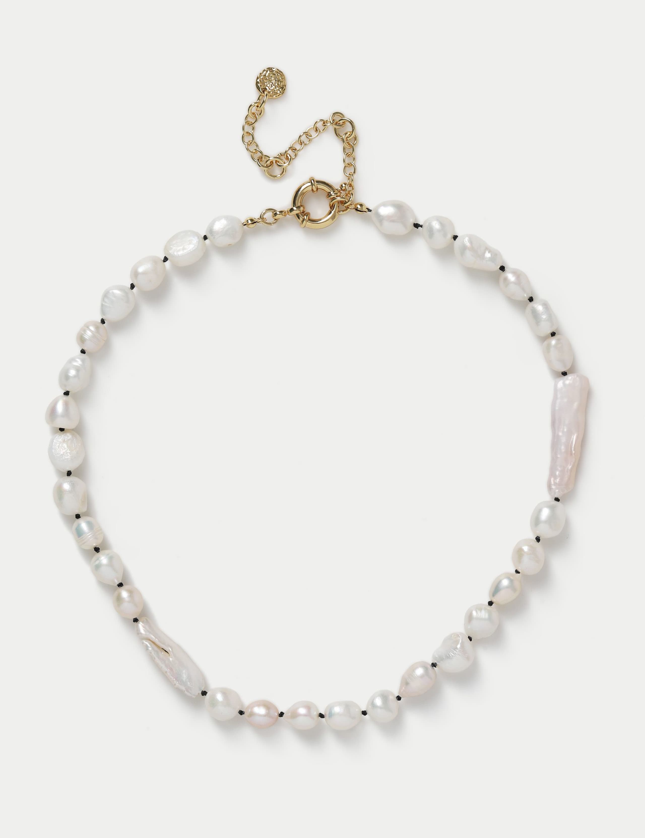 18ct Gold Plated Pearl Knot Necklace