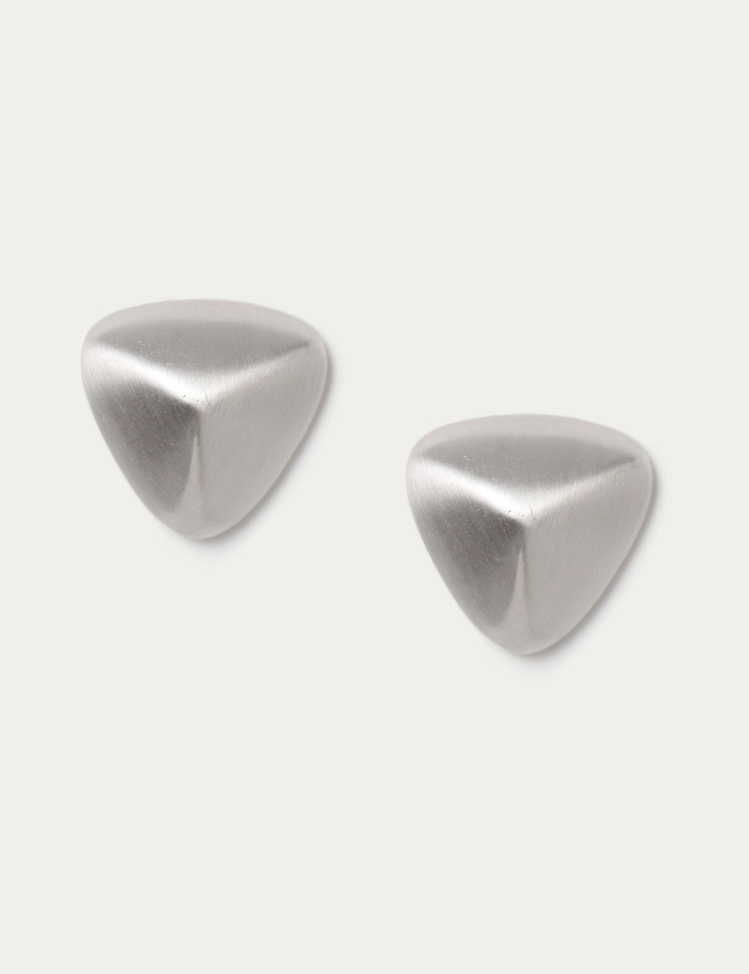 Triangle Dome Brushed Stud Earring