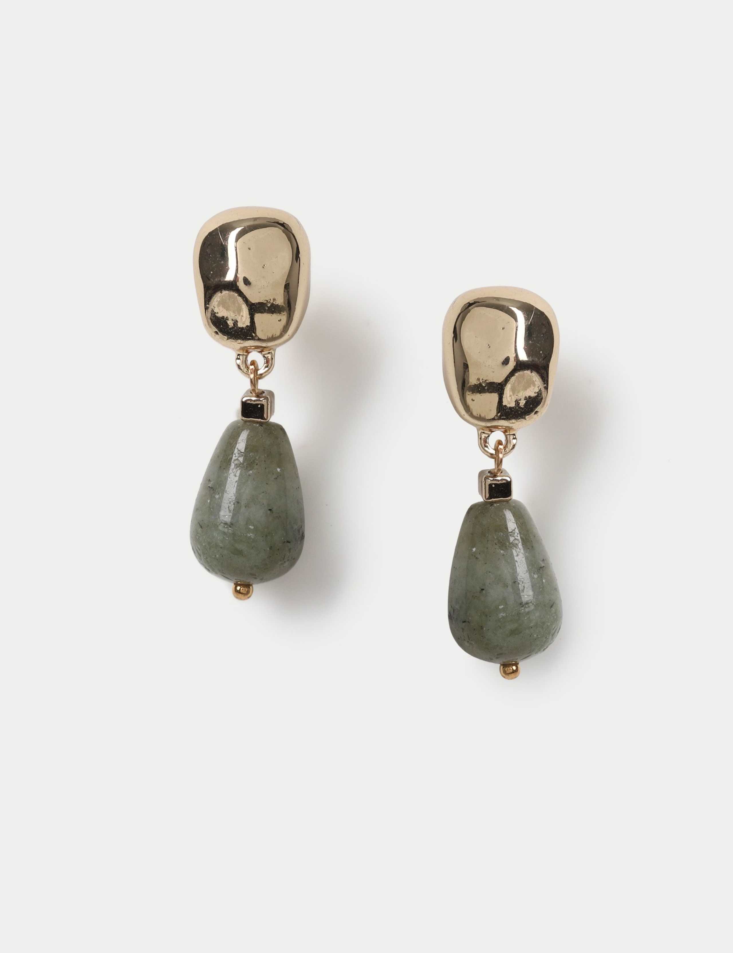 Natural Stone Teardrop Earring