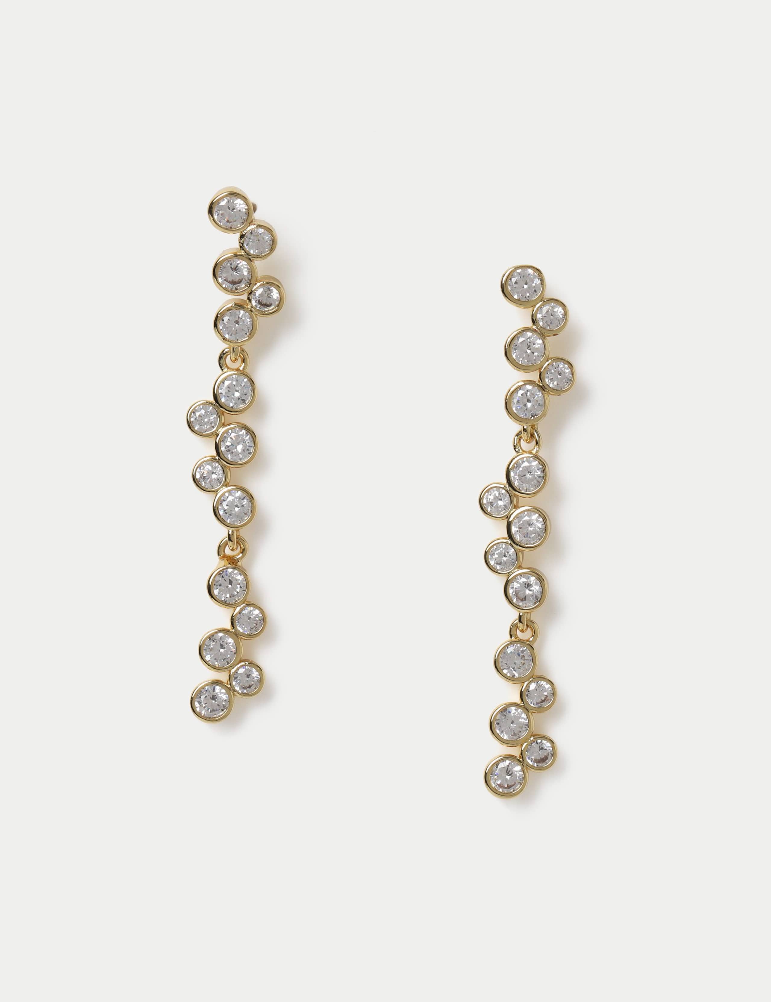 Cubic Zirconia Waterfall Earrings