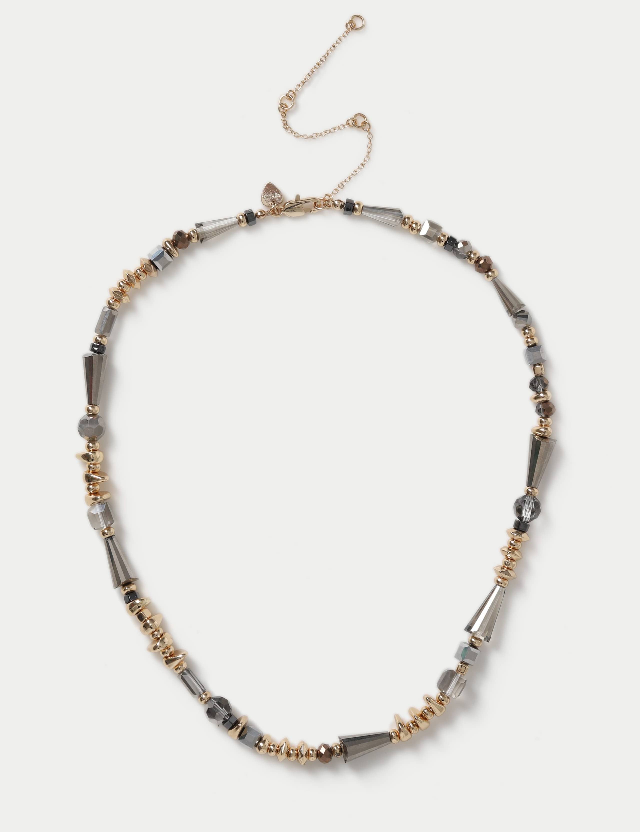 Per Una Grey Glass Beaded Necklace