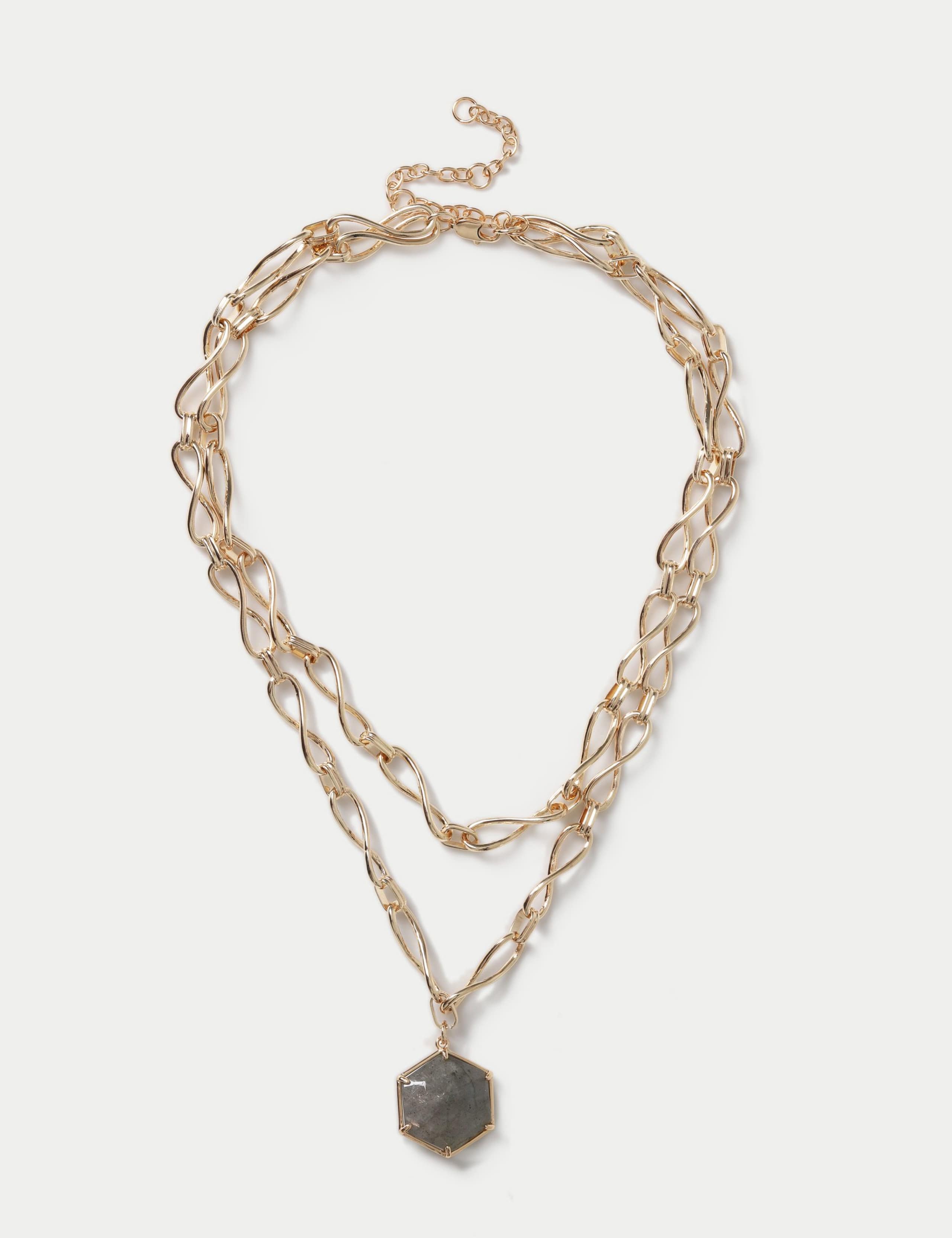 Natural Stone Chunky Chain Necklace