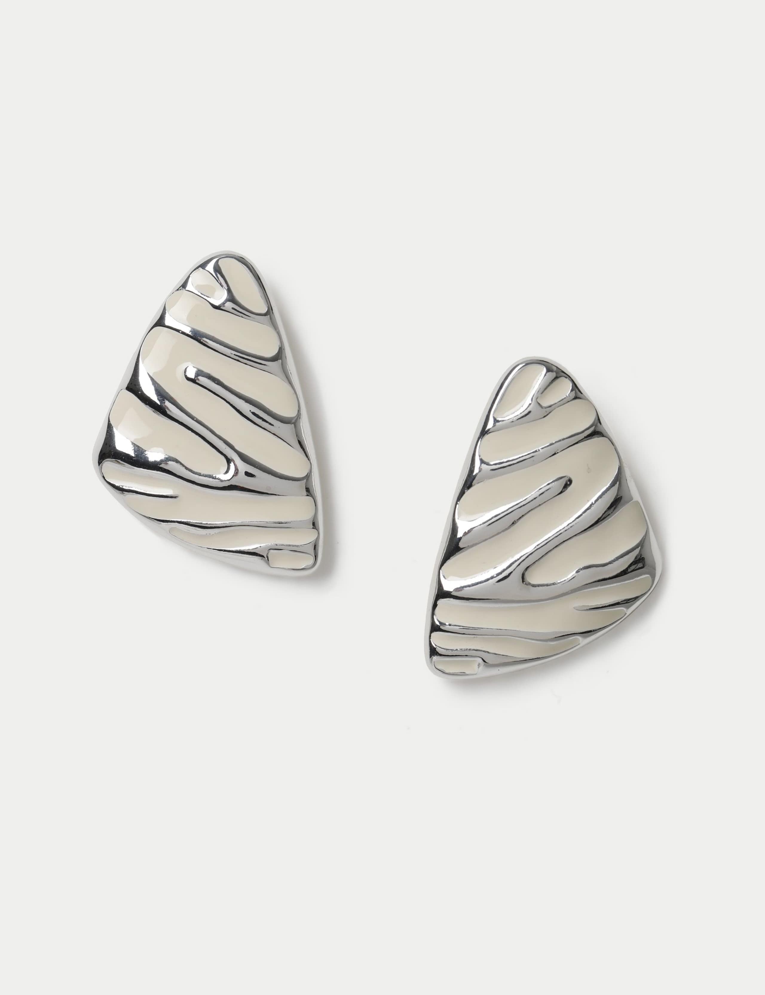 Enamel Zebra Stud Earrings