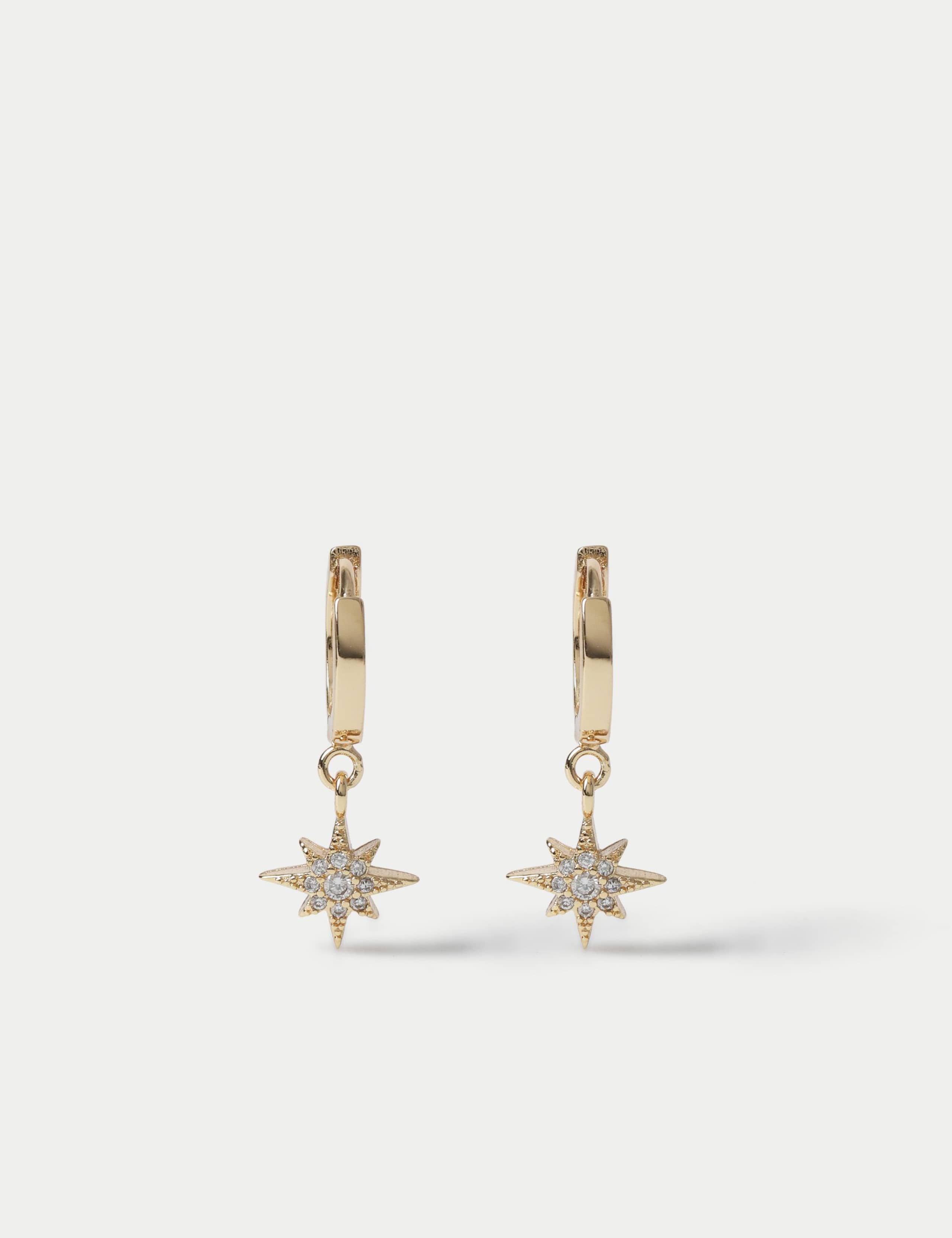 Cubic Zirconia Star Earrings