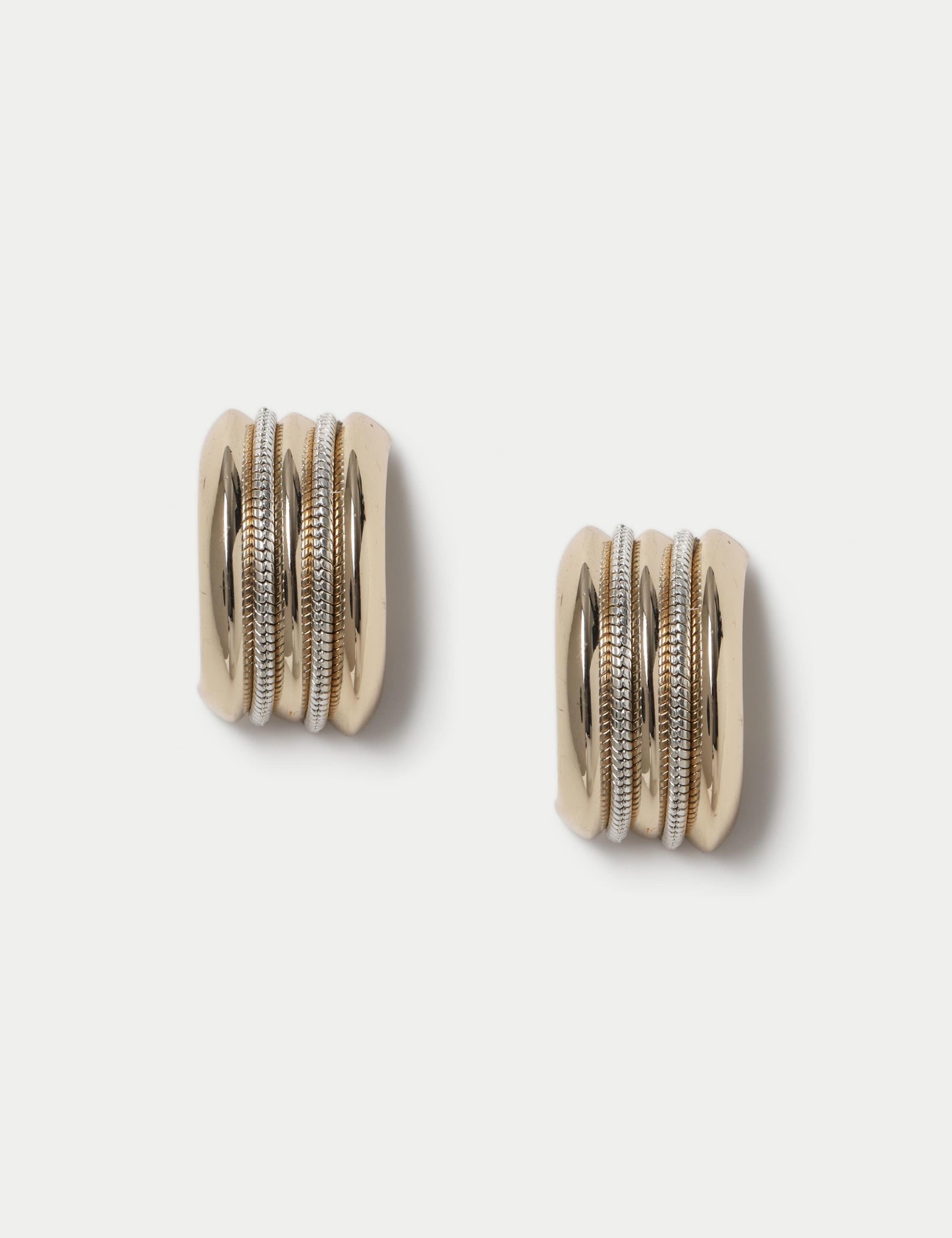 Trio Ridge Hoop Earrings