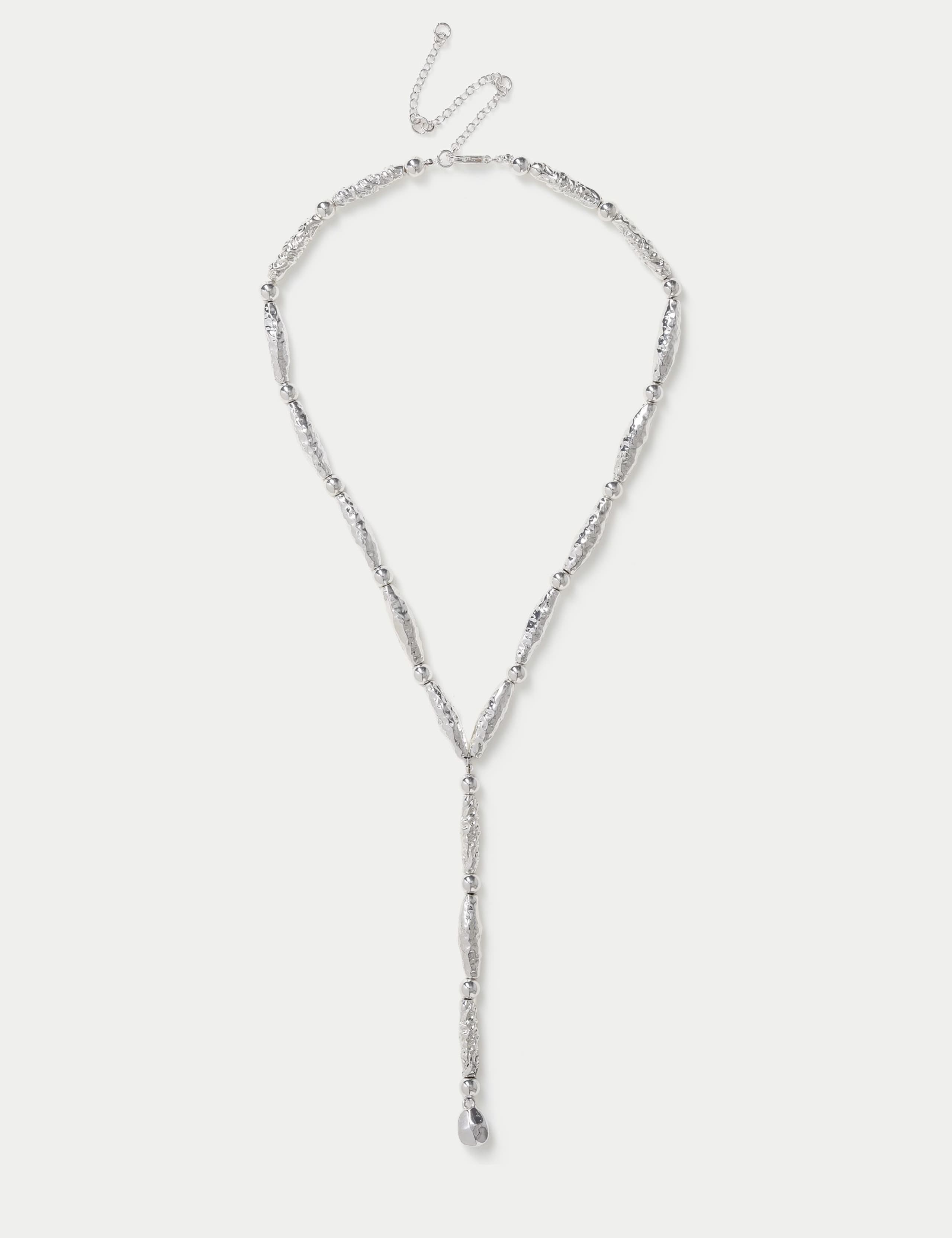 Hammered Bead Y-Necklace