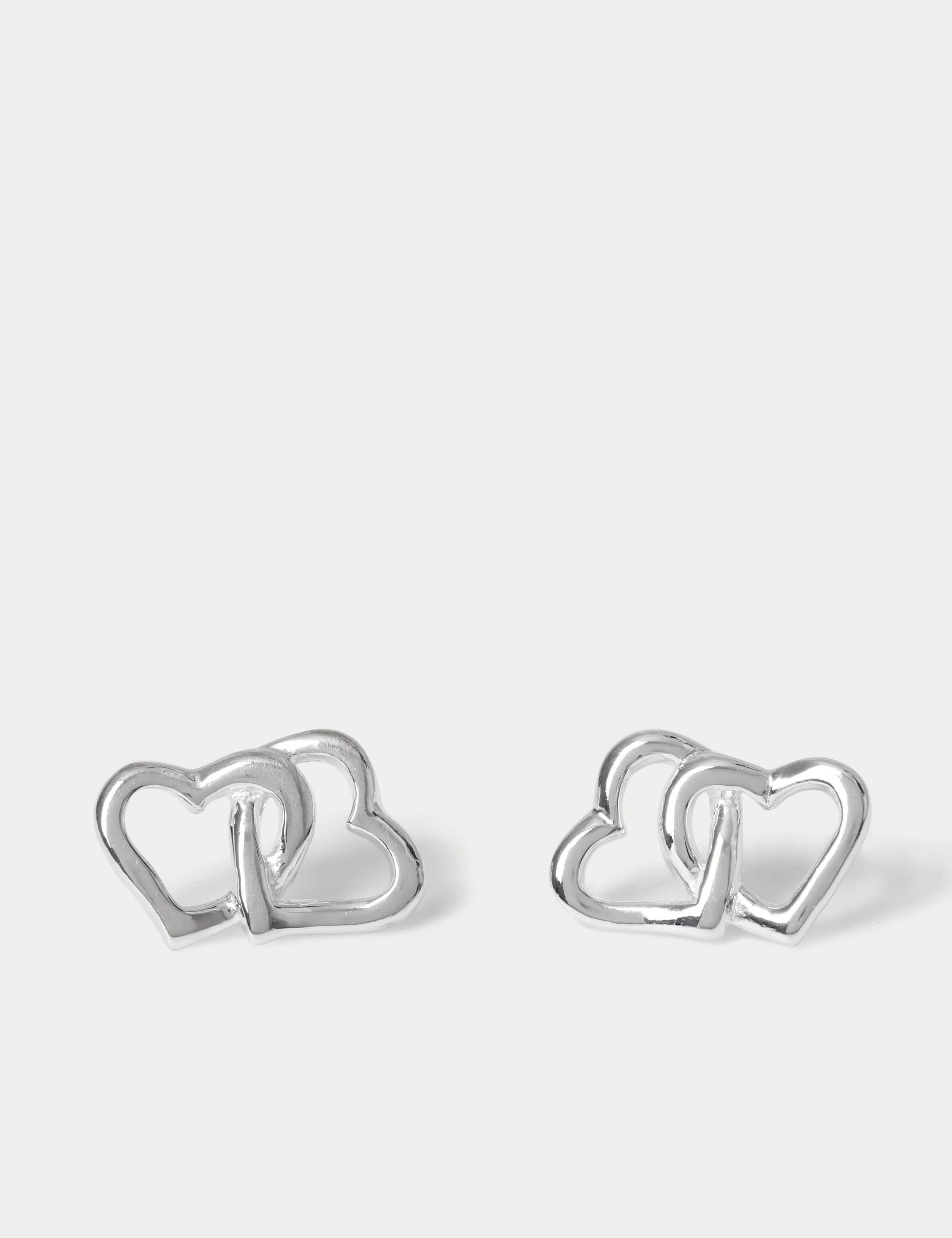 Sterling Silver Heart Stud Earrings