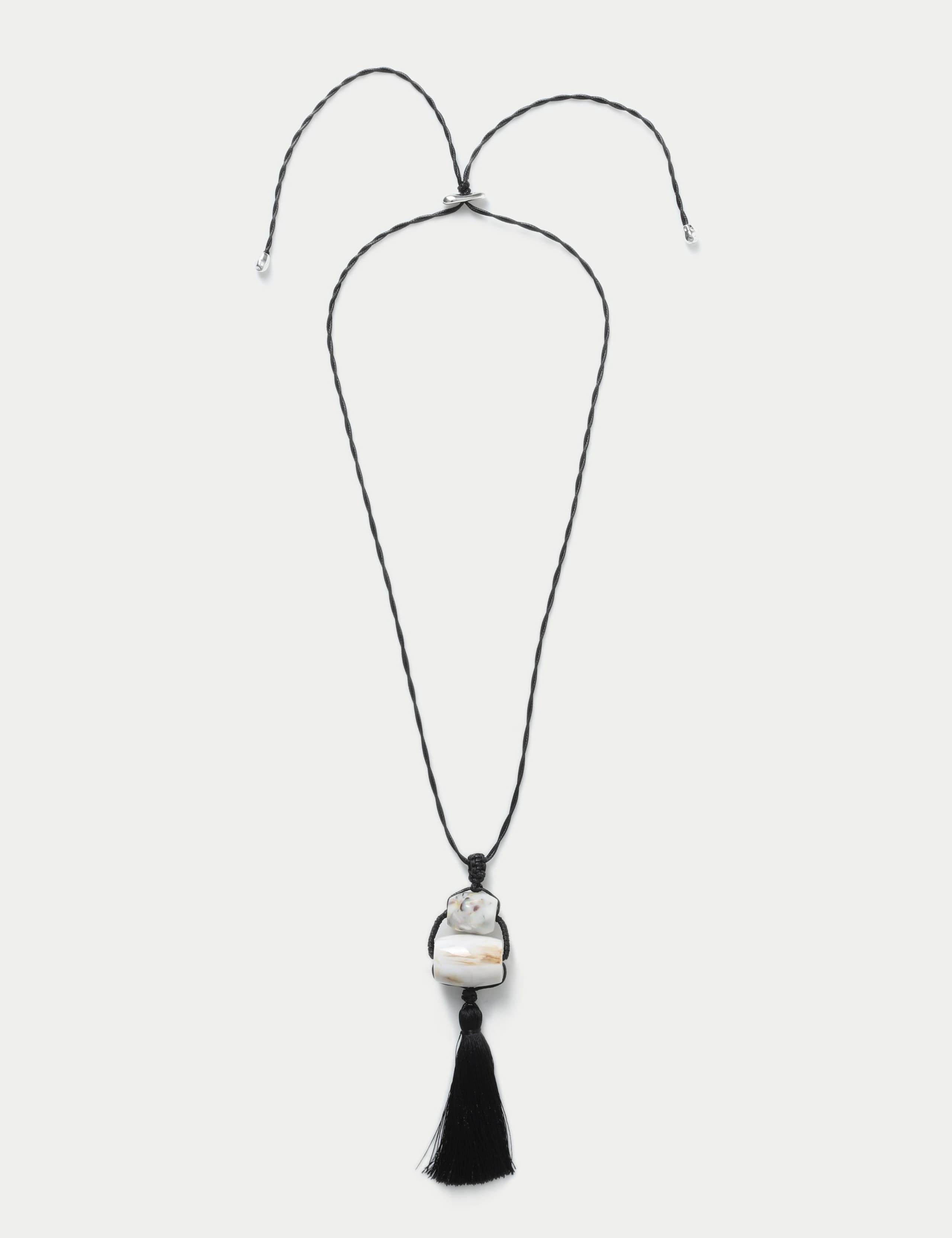 Tassel Bead Pendant Lariat Necklace