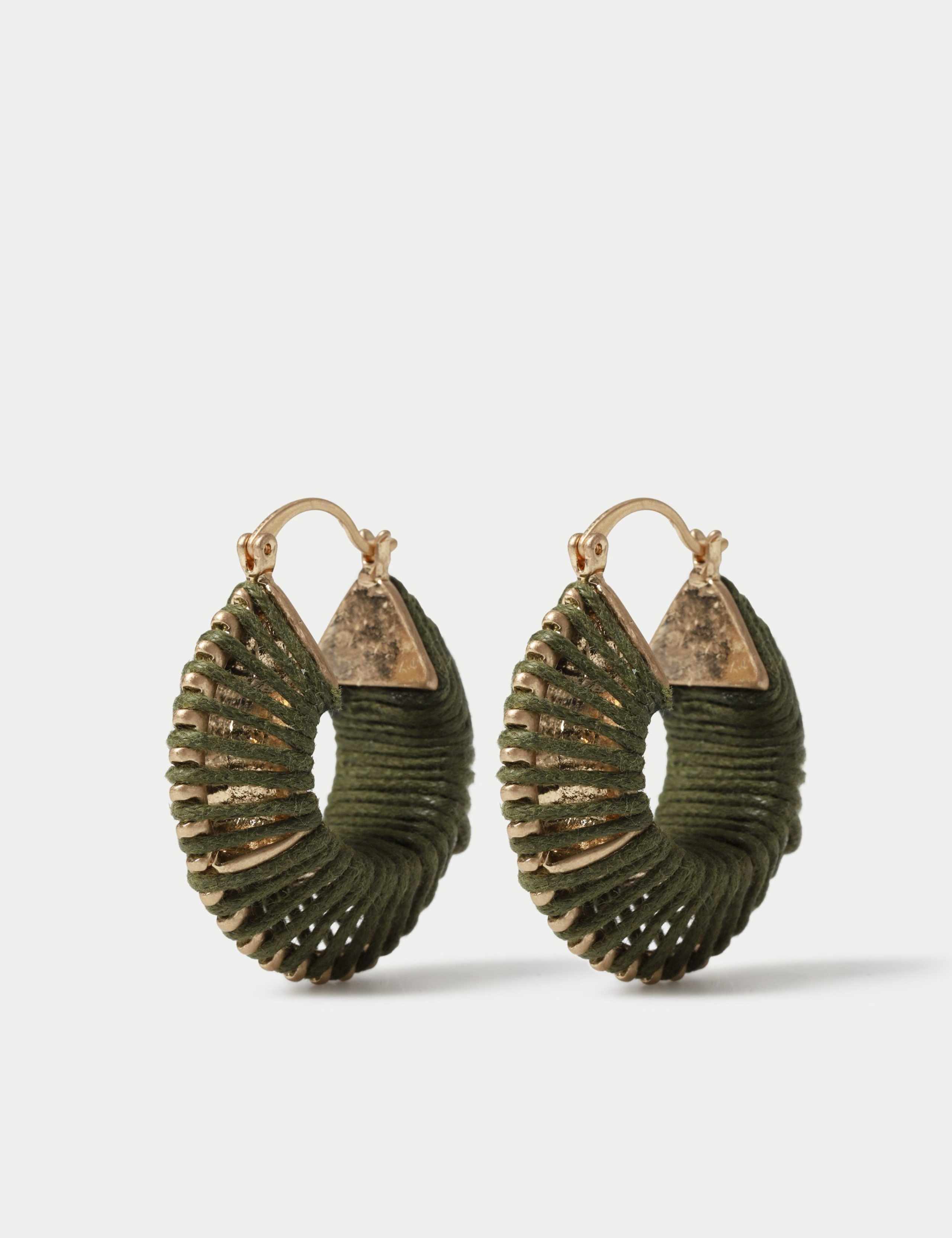 Woven Wrapped Hoop Earrings